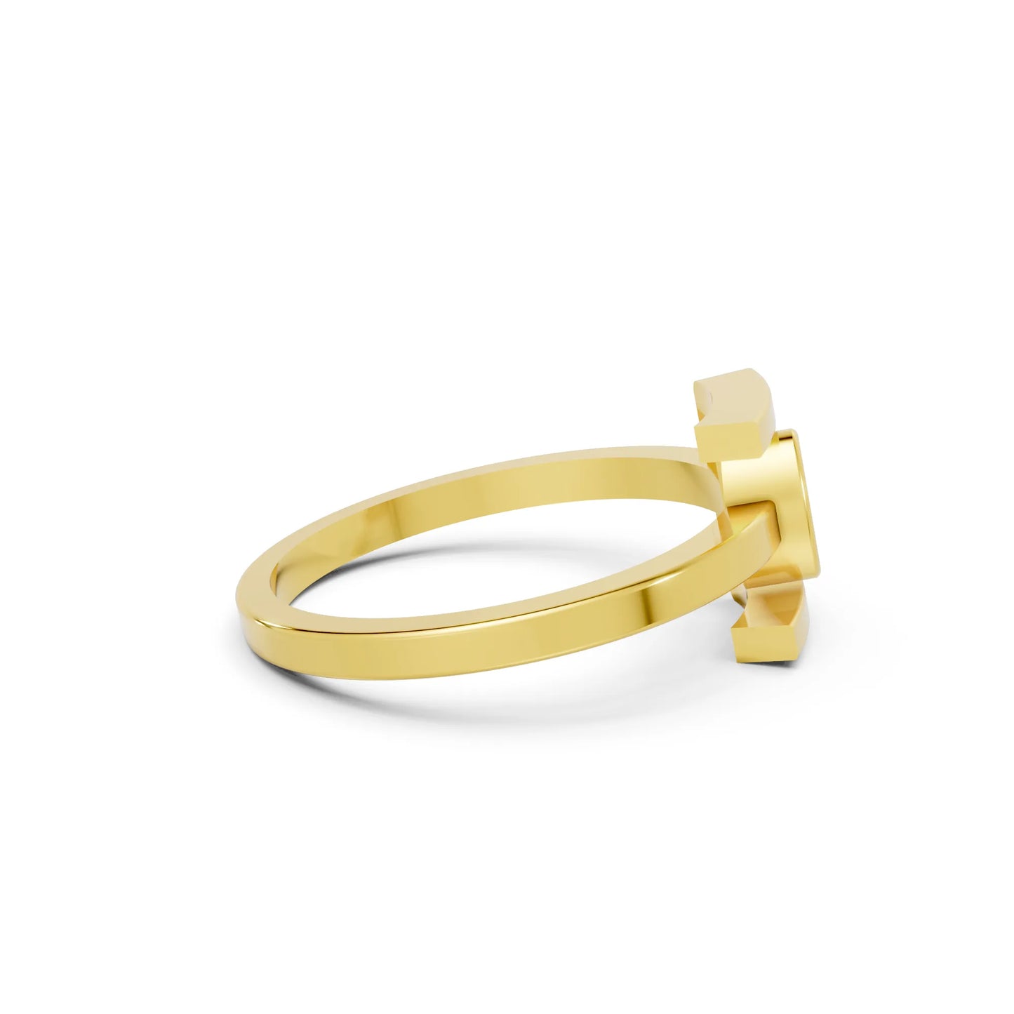 14K Gold Oval Cut Diamond Modern Bezel Engagement Ring