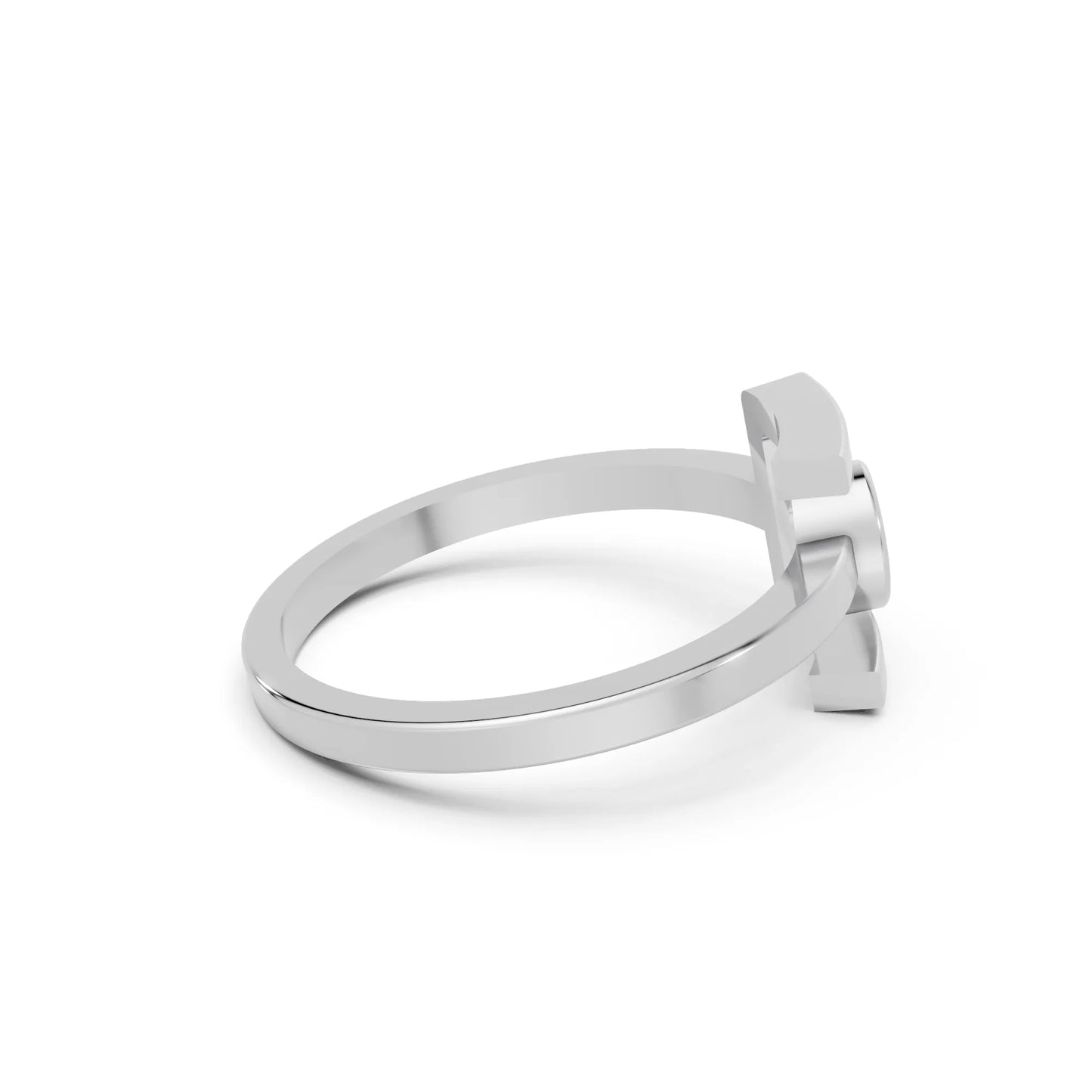 14K Gold Pear Cut Diamond Modern Bezel Engagement Ring