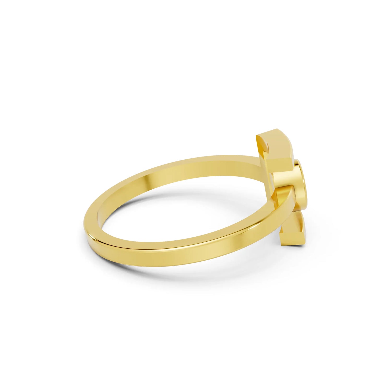 14K Gold Pear Cut Diamond Modern Bezel Engagement Ring
