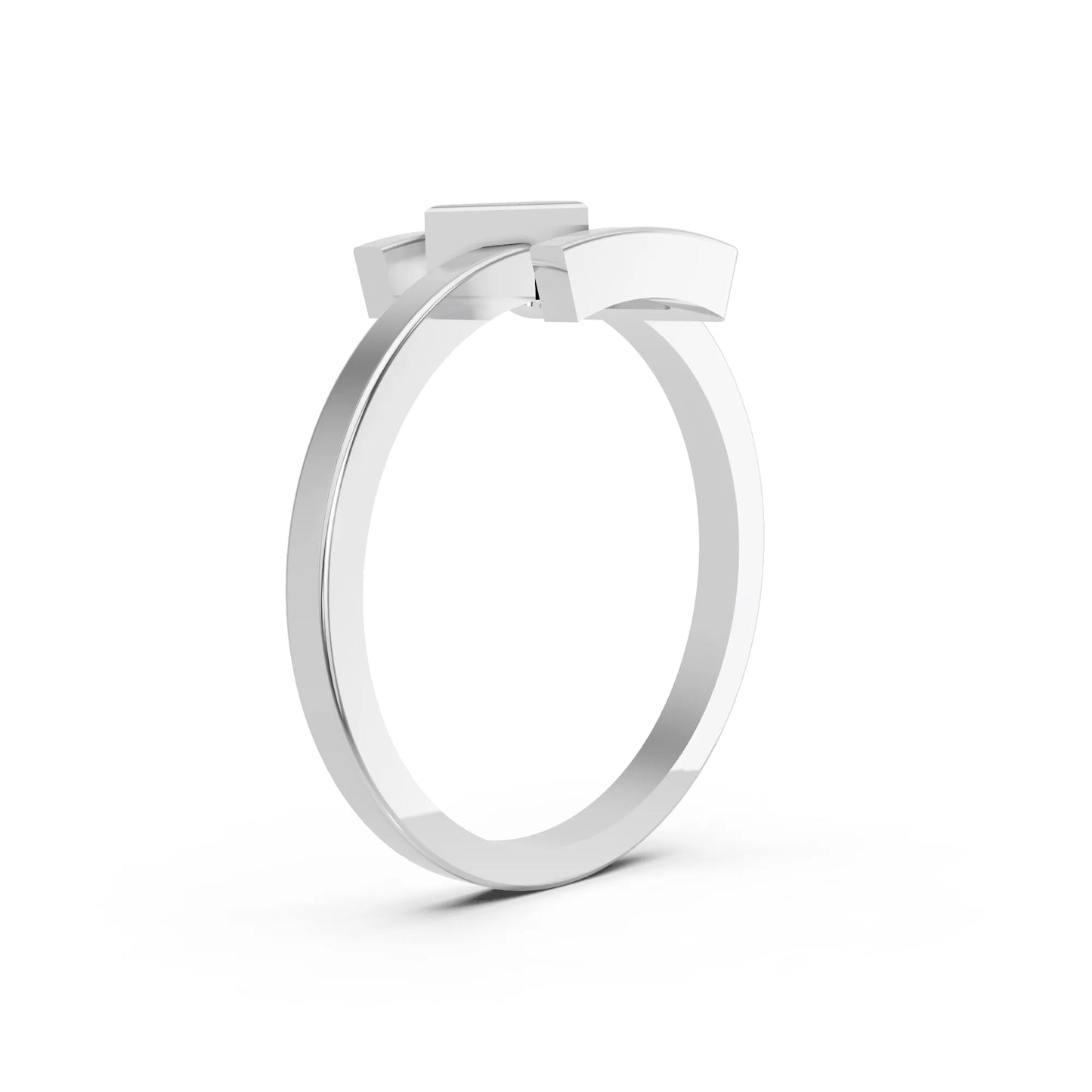 14K Gold Triangle Cut Diamond Modern Bezel Engagement Ring