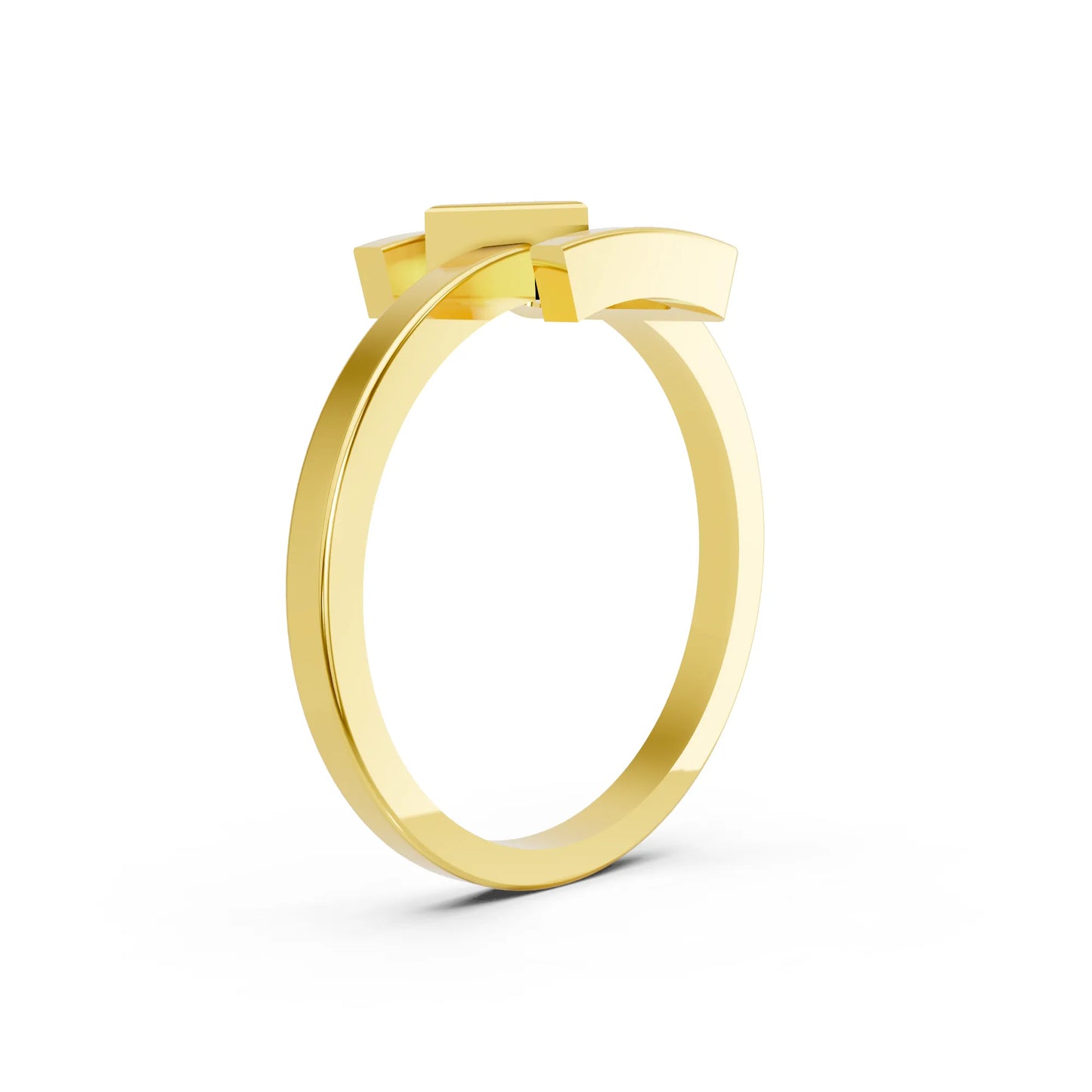 14K Gold Triangle Cut Diamond Modern Bezel Engagement Ring