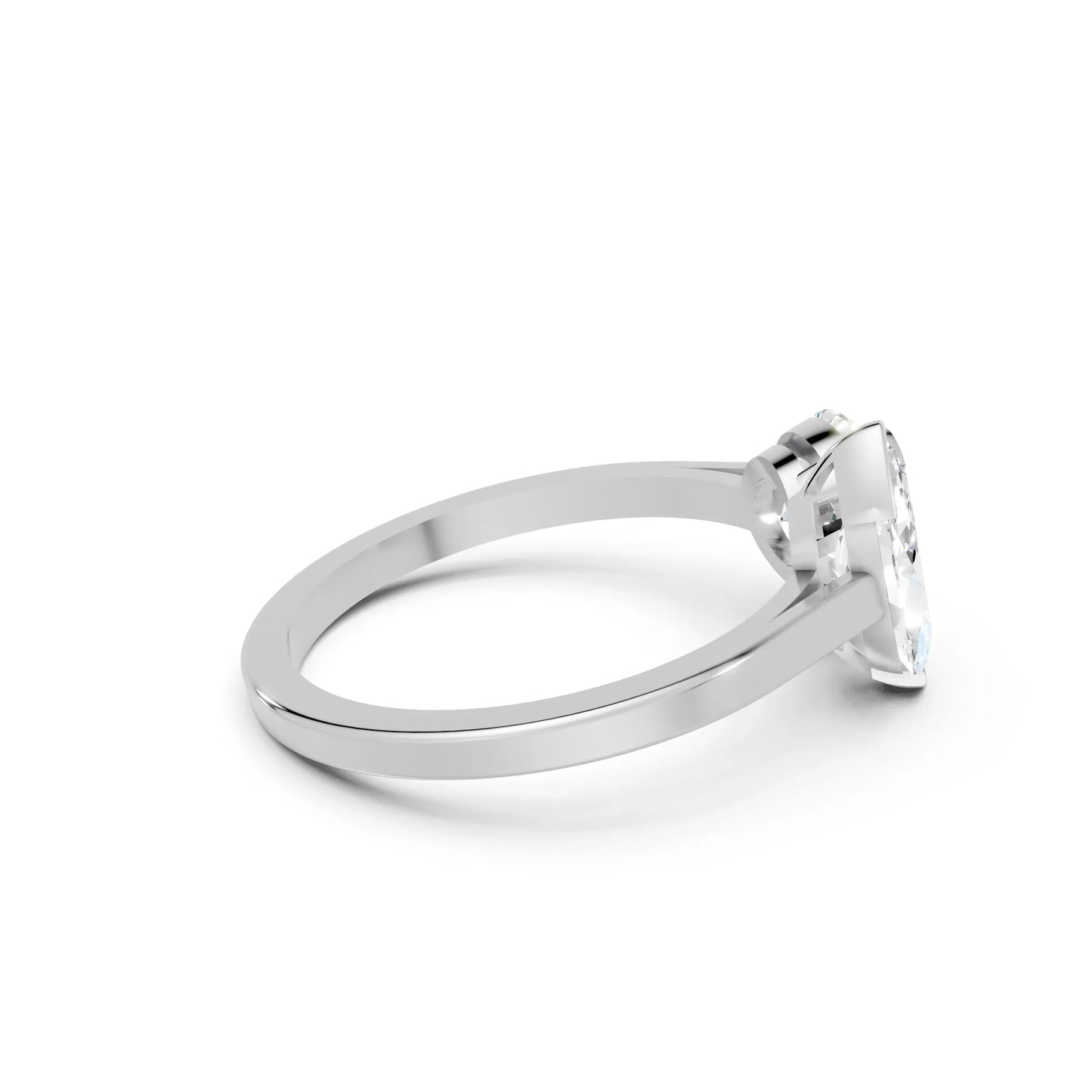 14K Gold Round and Marquise Cut Diamond Toi et Moi Engagement Ring