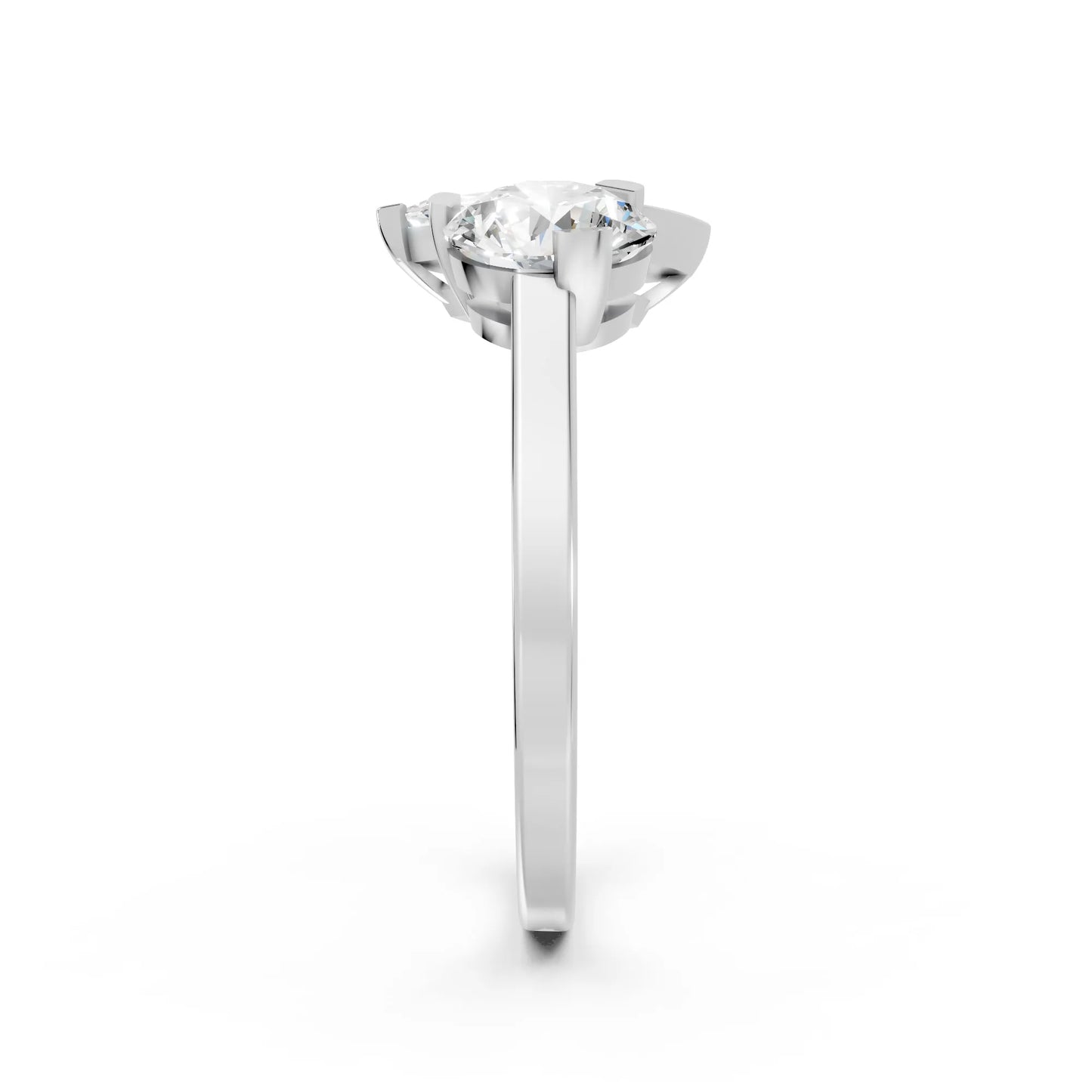 14K Gold Round and Marquise Cut Diamond Toi et Moi Engagement Ring