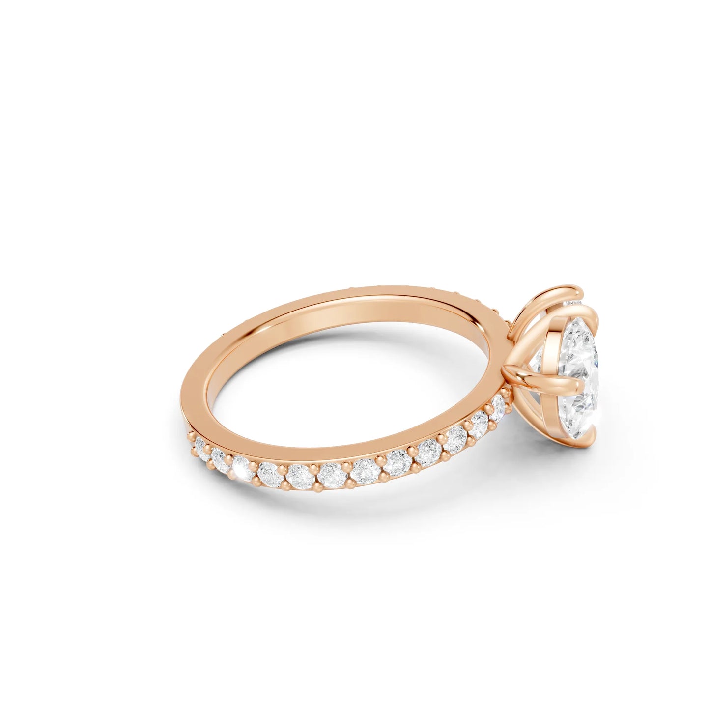 14K Gold Pear Cut Diamond Toi et Moi Ring with Side Accents