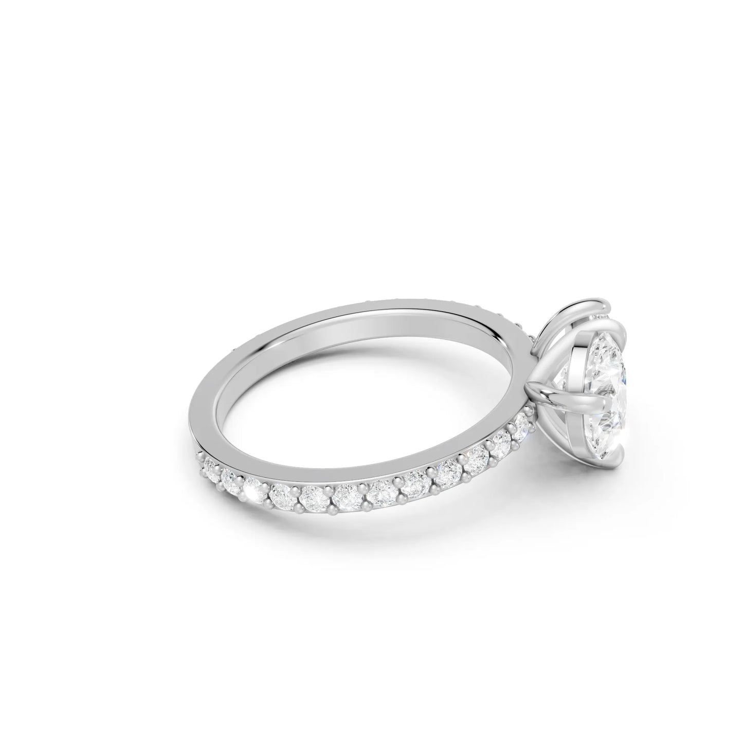 14K Gold Pear Cut Diamond Toi et Moi Ring with Side Accents