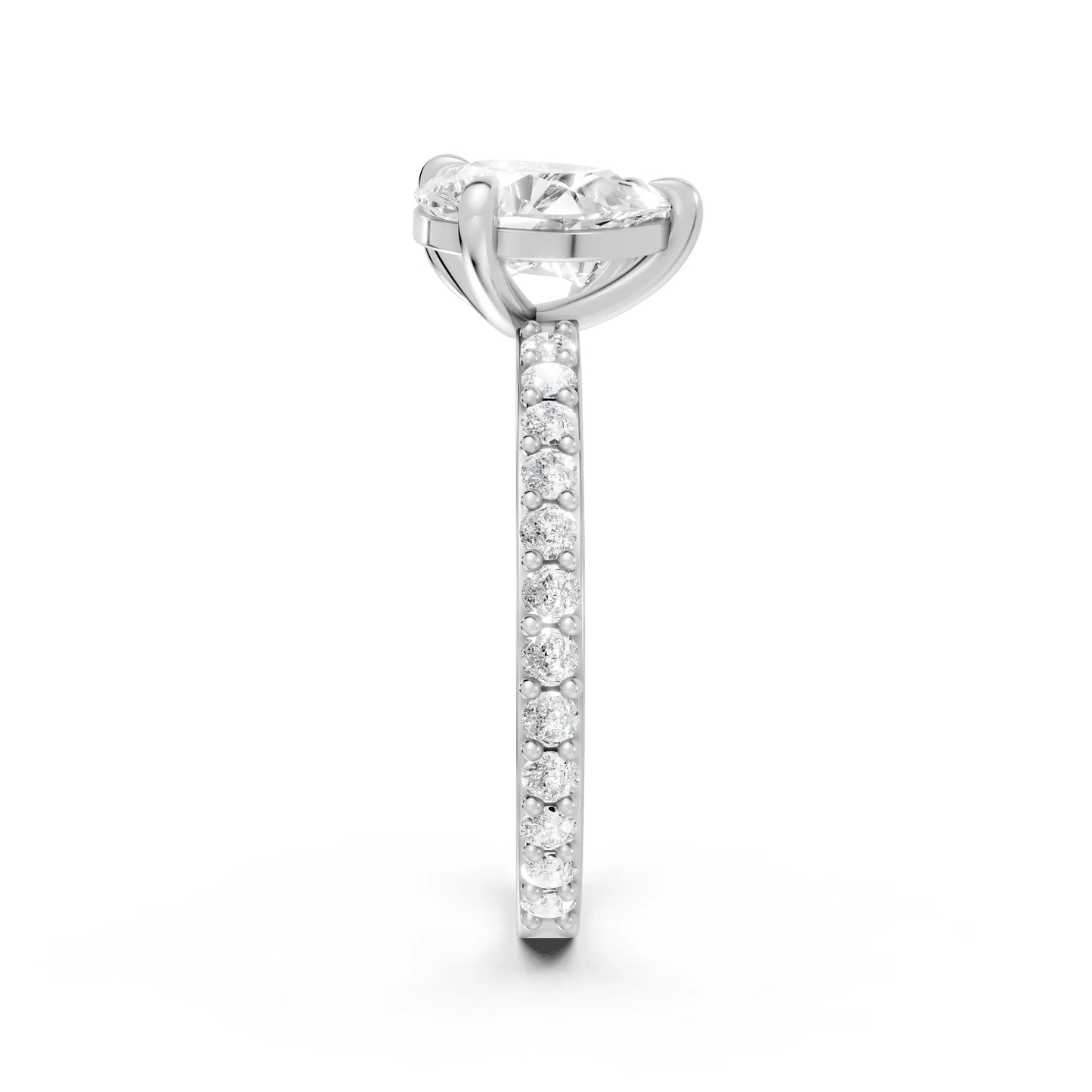 14K Gold Pear Cut Diamond Toi et Moi Ring with Side Accents