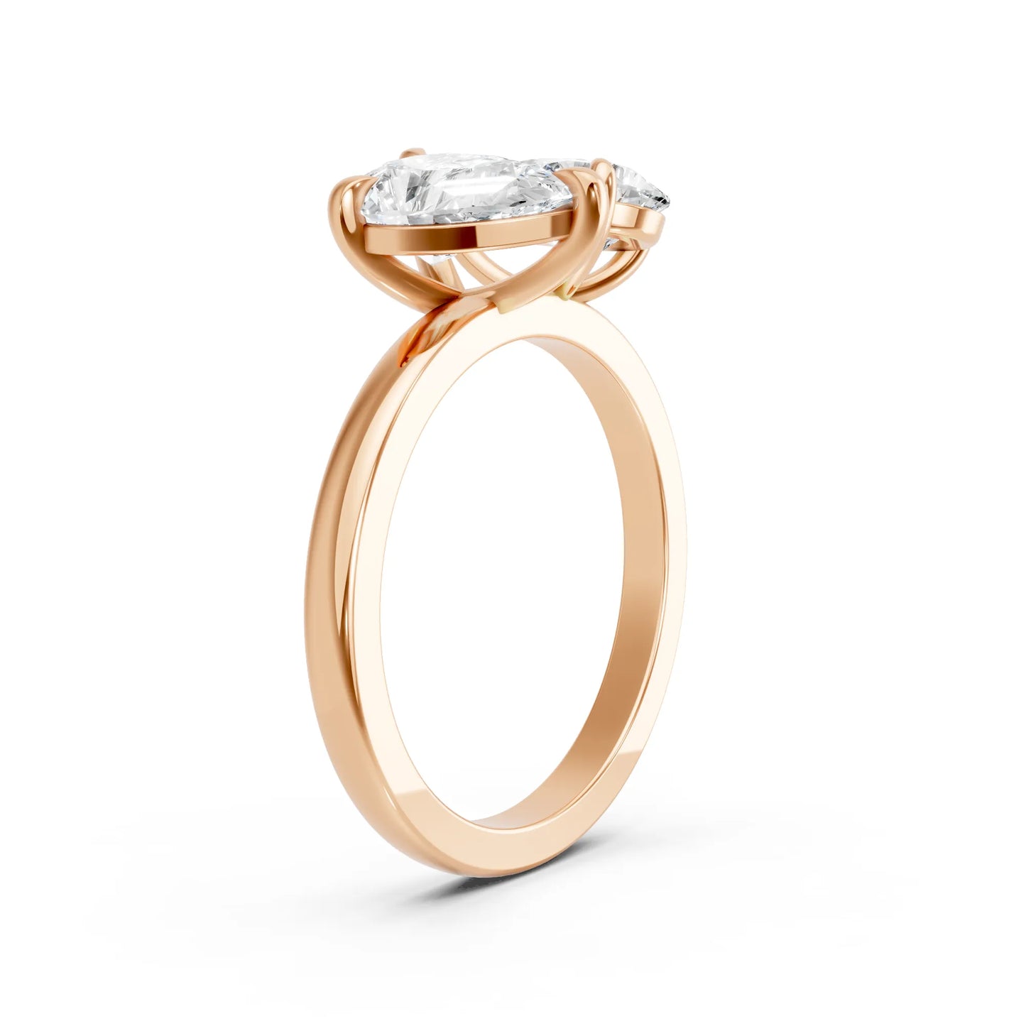 14K Gold Pear Cut Diamond Toi et Moi Ring