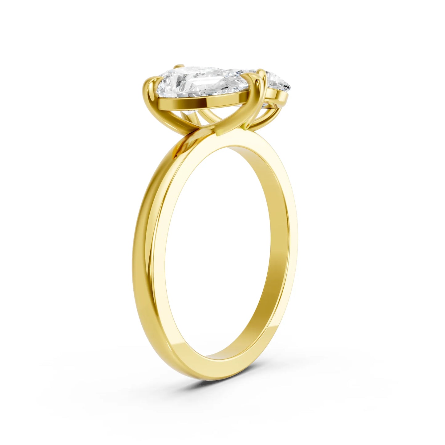 14K Gold Pear Cut Diamond Toi et Moi Ring