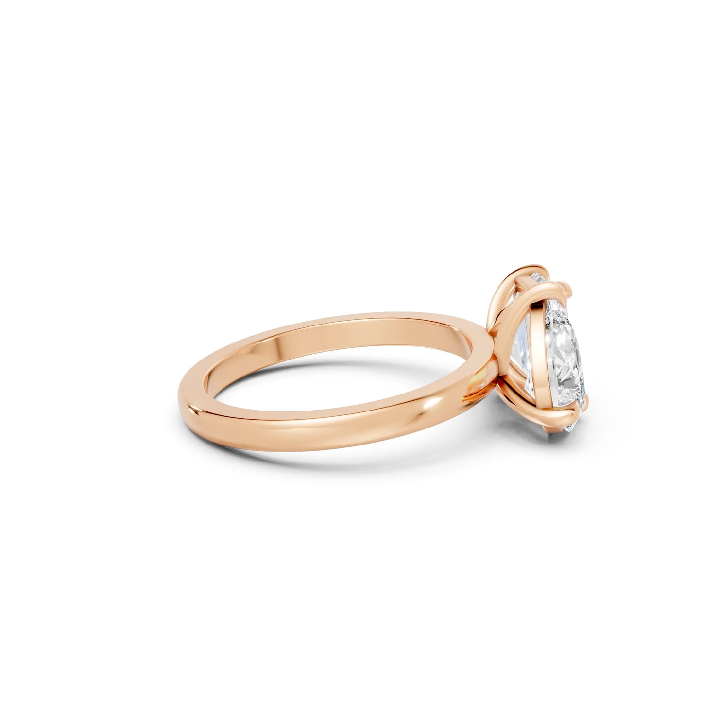 14K Gold Pear and Emerald Cut Diamond Toi et Moi Engagement Ring