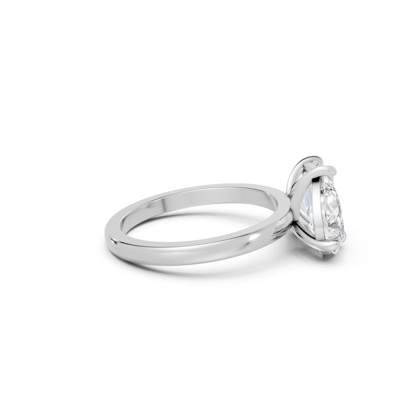 14K Gold Pear and Emerald Cut Diamond Toi et Moi Engagement Ring