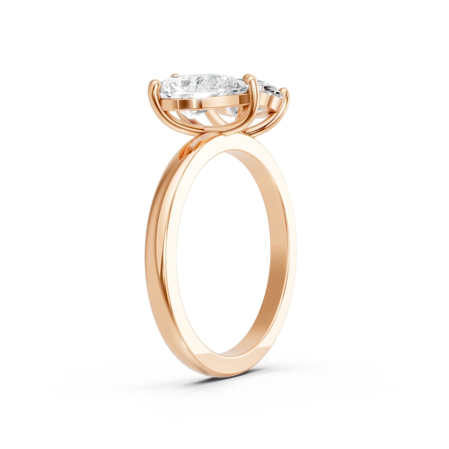 14K Gold Oval and Pear Cut Diamond Toi et Moi Engagement Ring