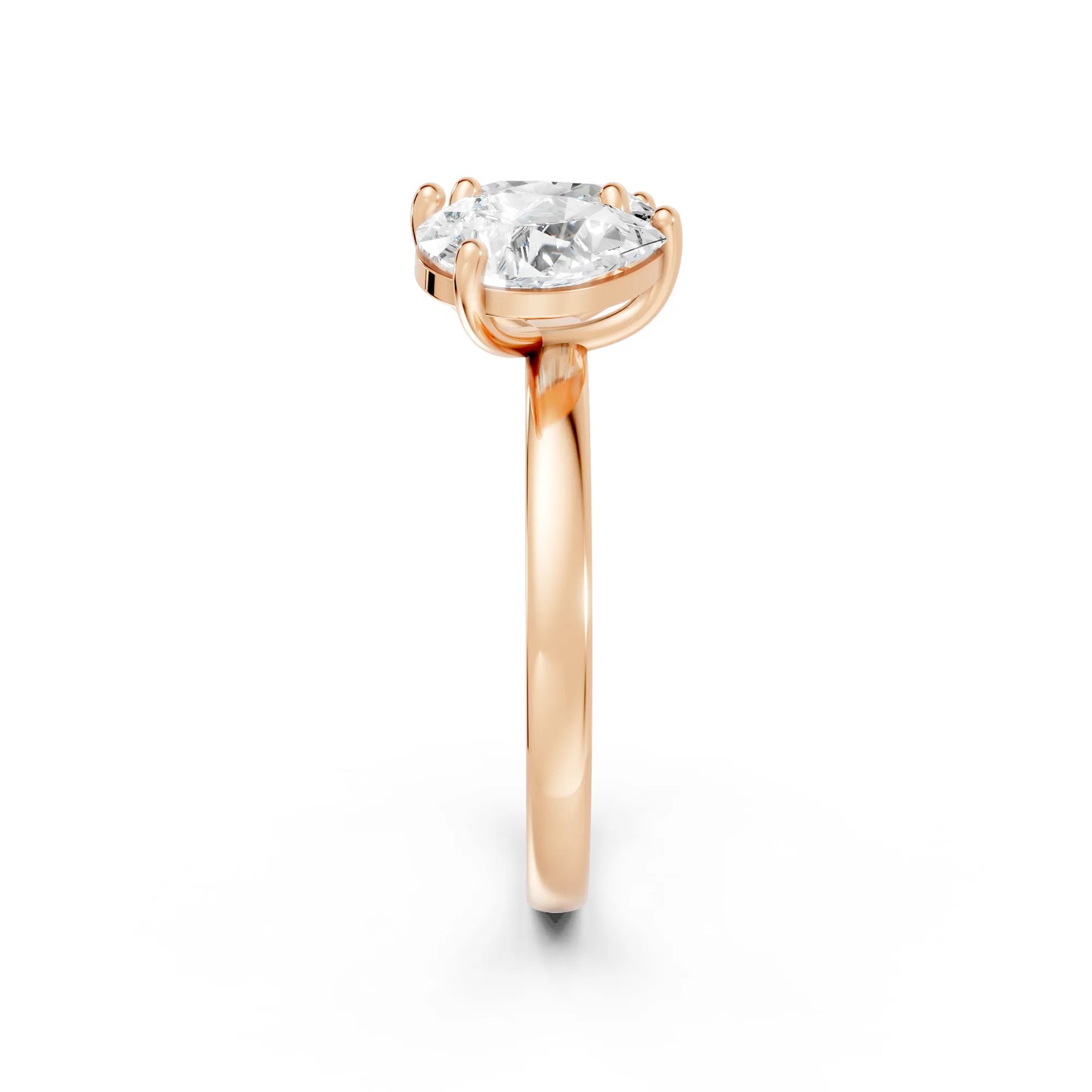 14K Gold Oval and Pear Cut Diamond Toi et Moi Engagement Ring