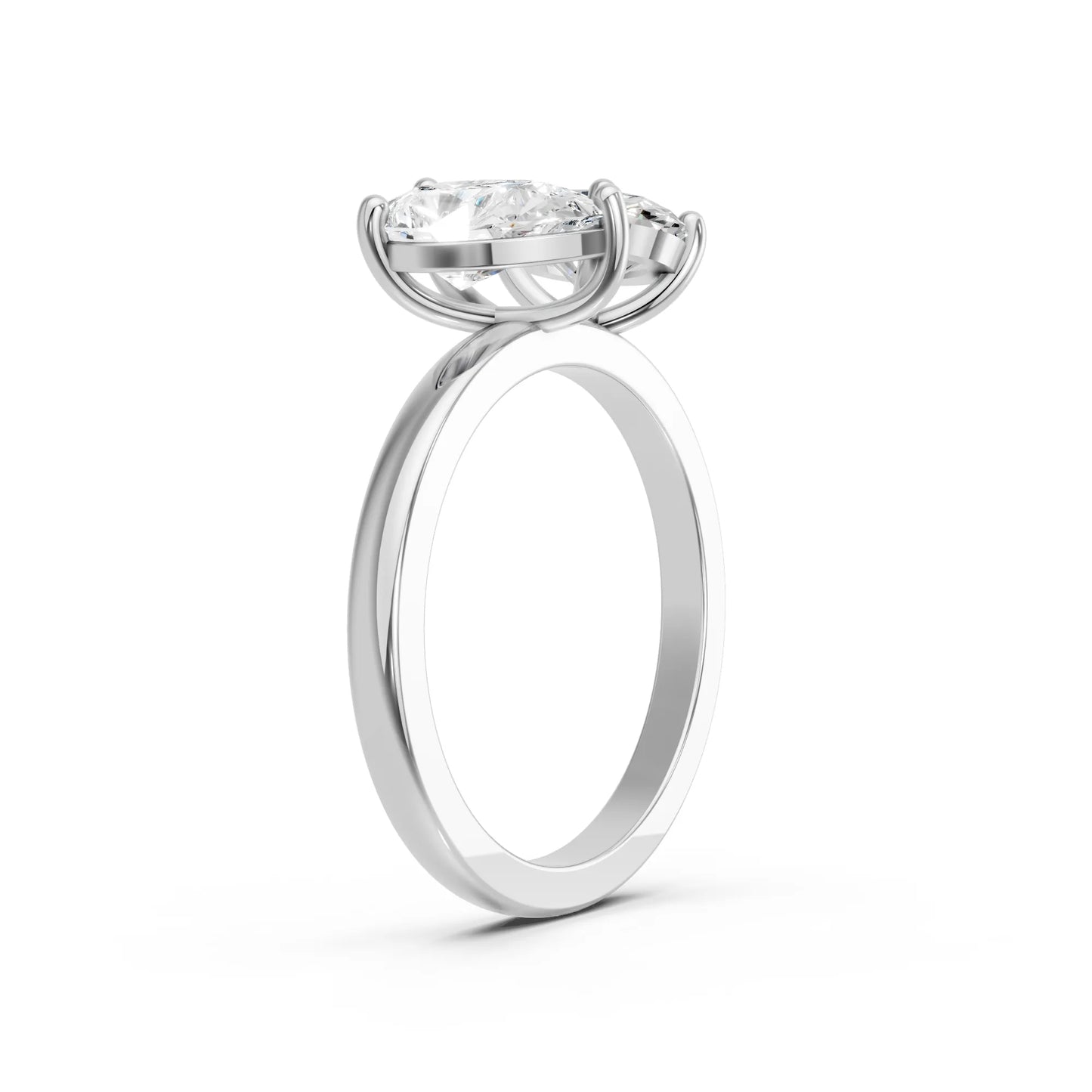 14K Gold Oval and Pear Cut Diamond Toi et Moi Engagement Ring