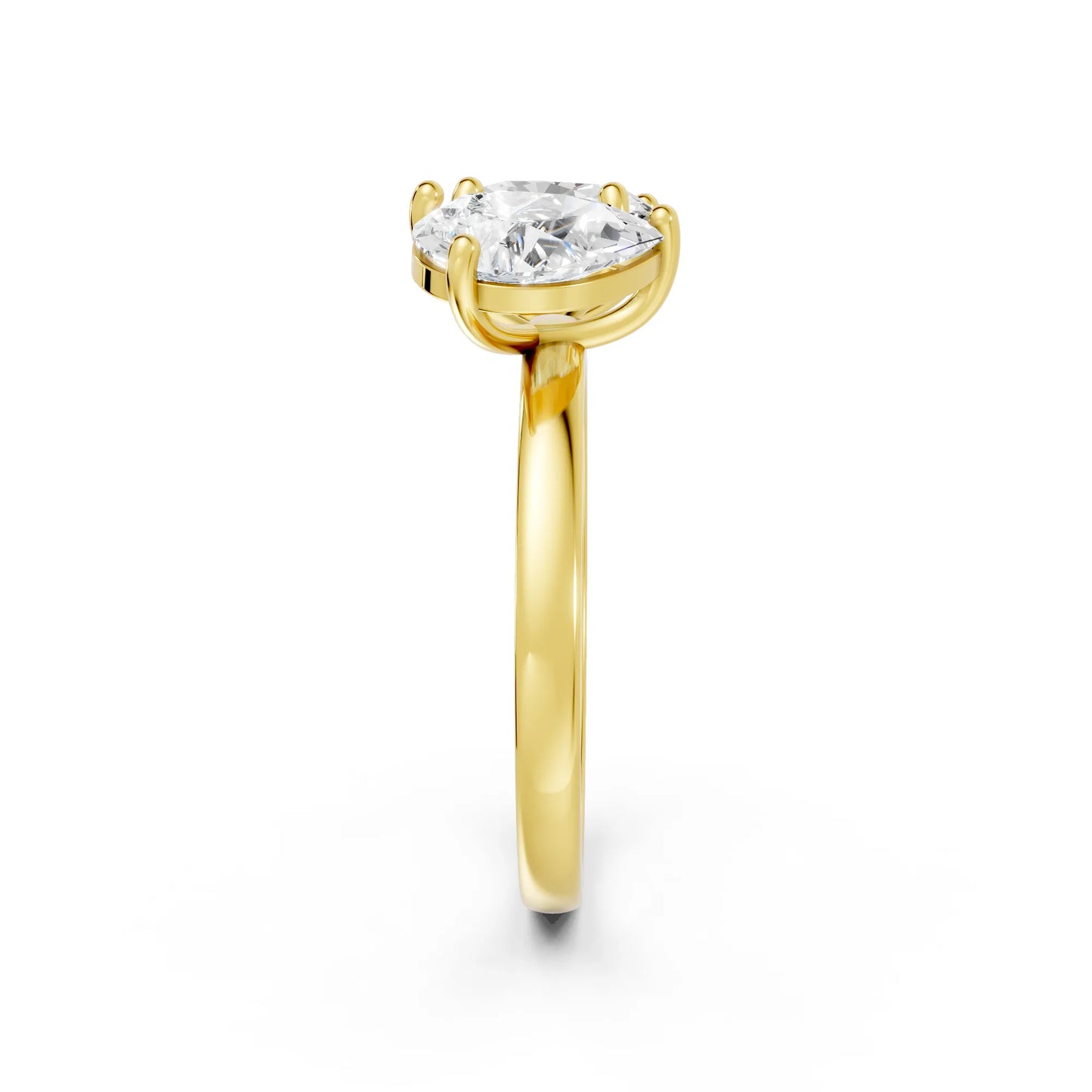 14K Gold Oval and Pear Cut Diamond Toi et Moi Engagement Ring