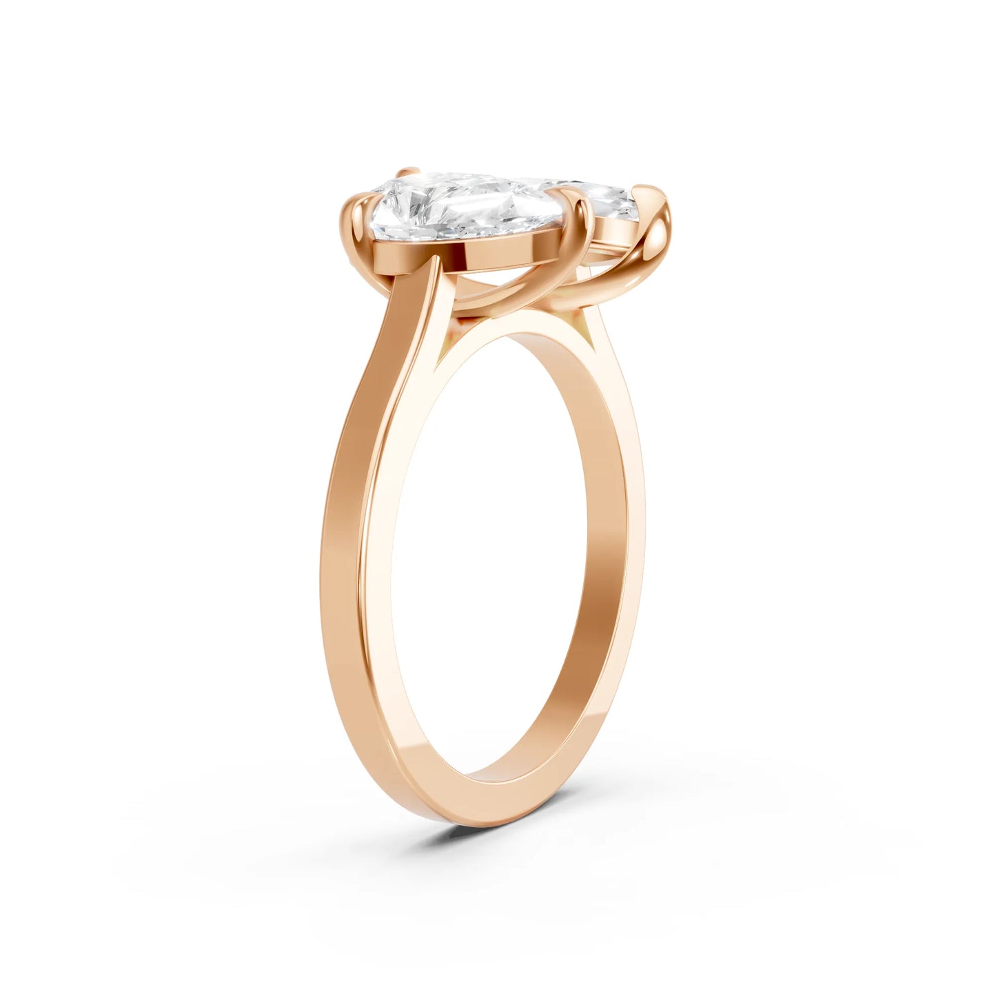 14K Gold Marquise and Pear Cut Diamond Toi et Moi Engagement Ring