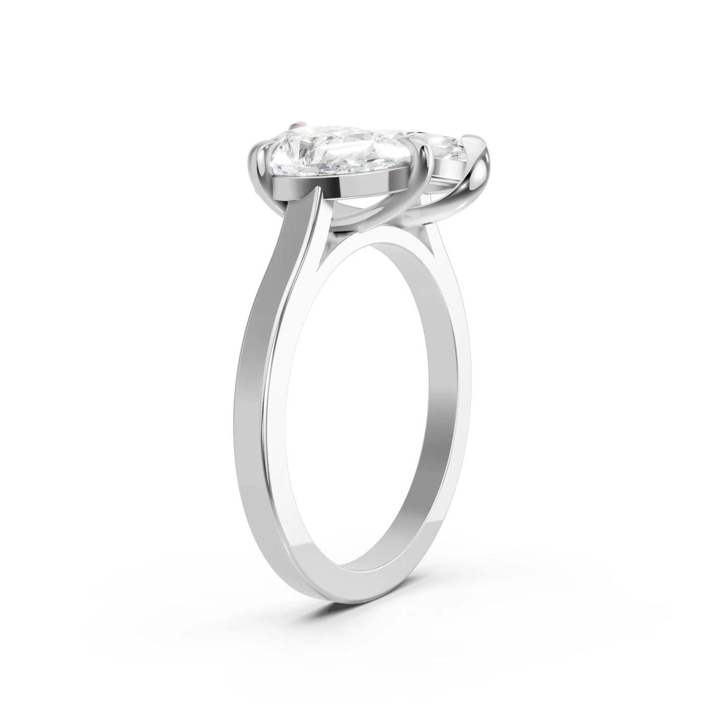14K Gold Marquise and Pear Cut Diamond Toi et Moi Engagement Ring