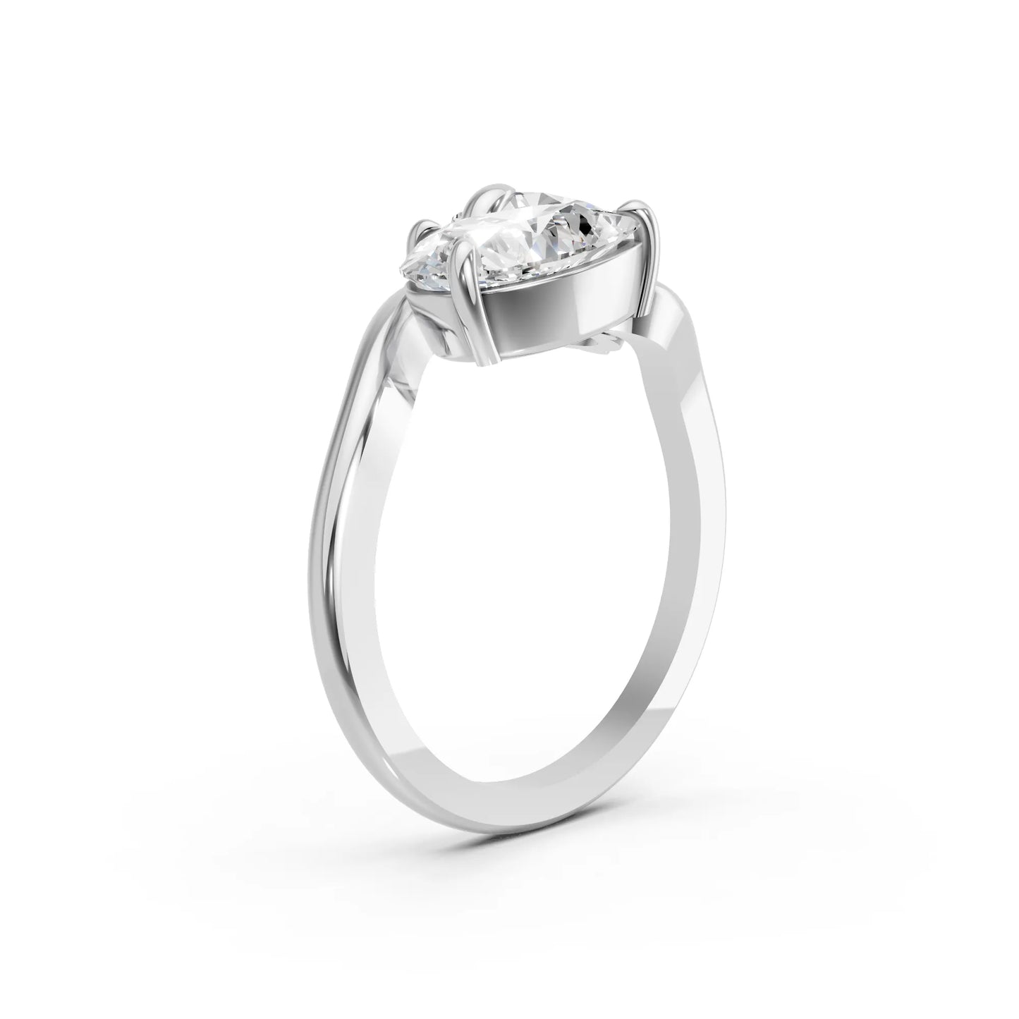 14K Gold Pear and Round Cut Diamond Toi et Moi Engagement Ring