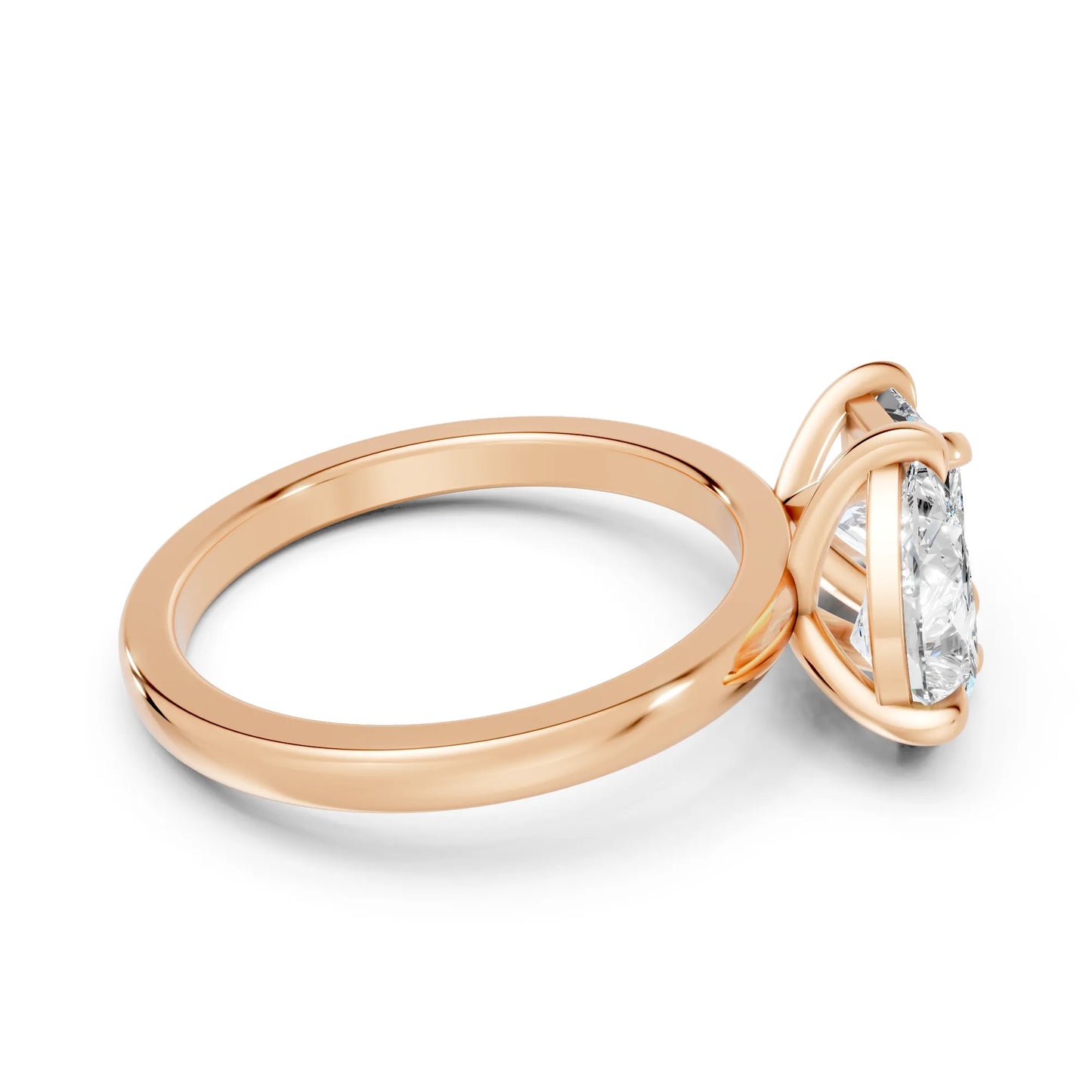14K Gold Pear and Princess Cut Diamond Toi et Moi Engagement Ring
