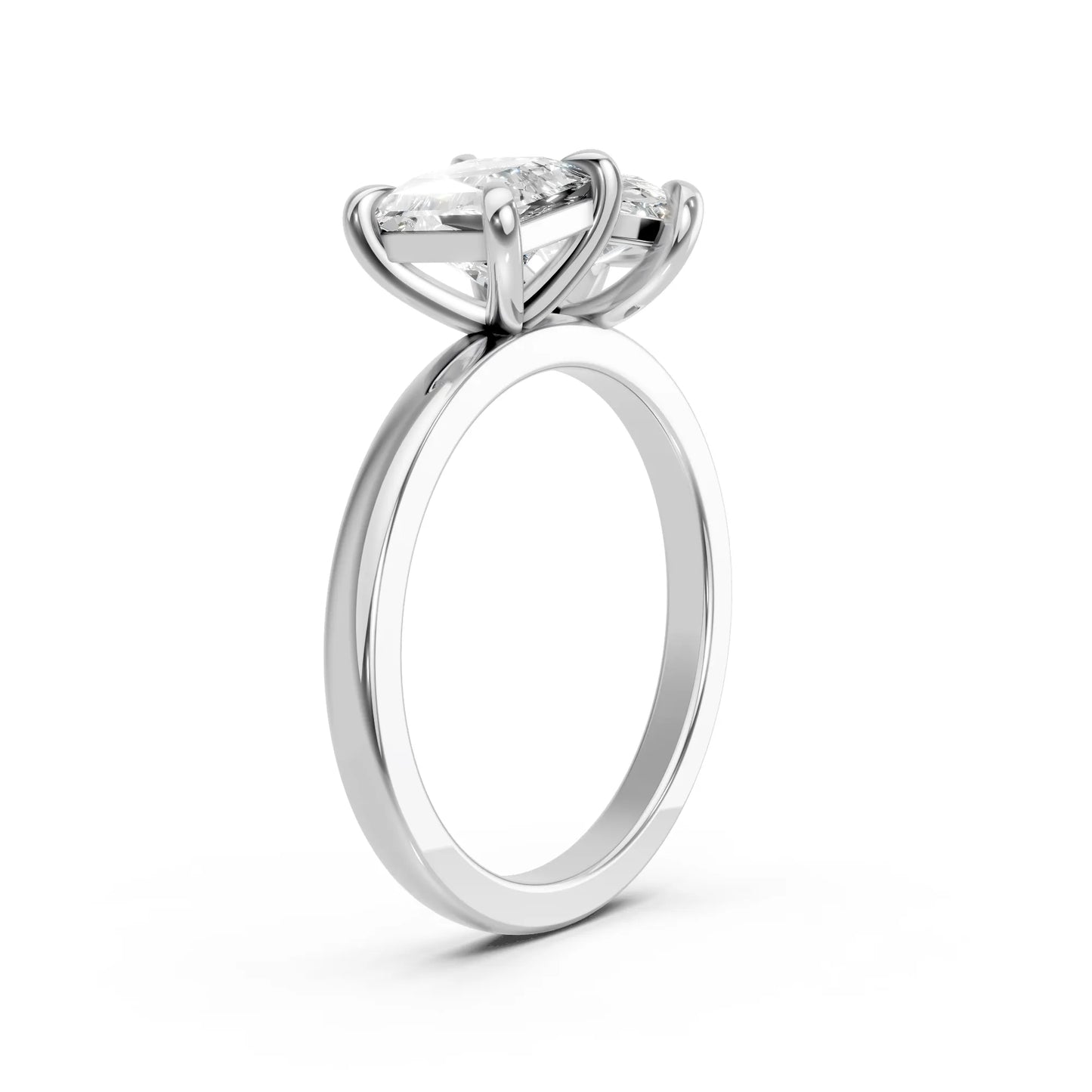 14K Gold Pear and Princess Cut Diamond Toi et Moi Engagement Ring