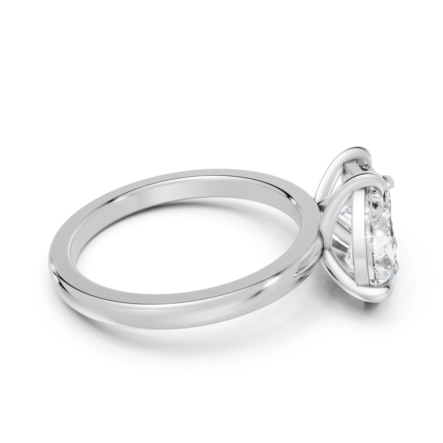 14K Gold Pear and Princess Cut Diamond Toi et Moi Engagement Ring