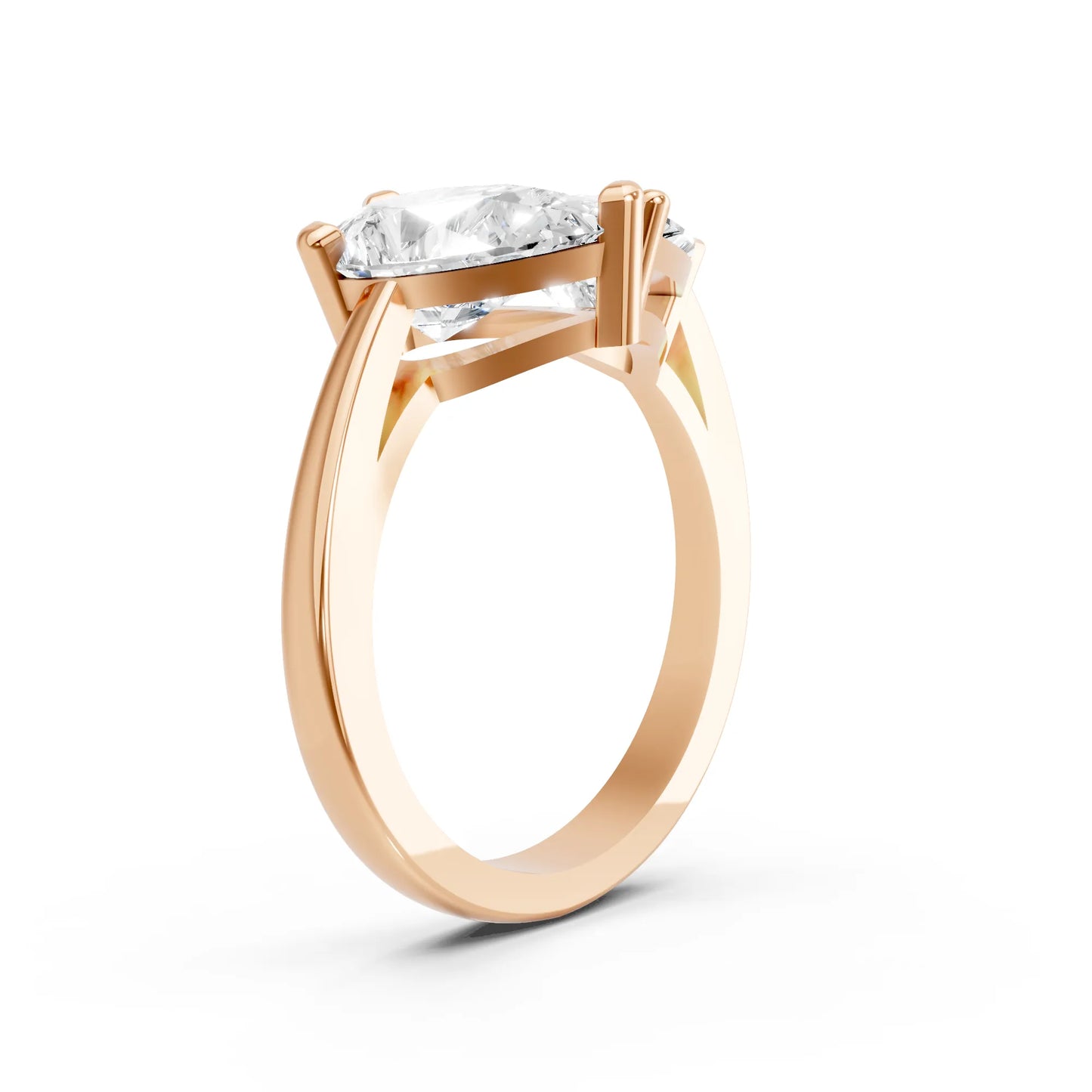 14K Gold Trillion and Pear Cut Diamond Toi et Moi Engagement Ring