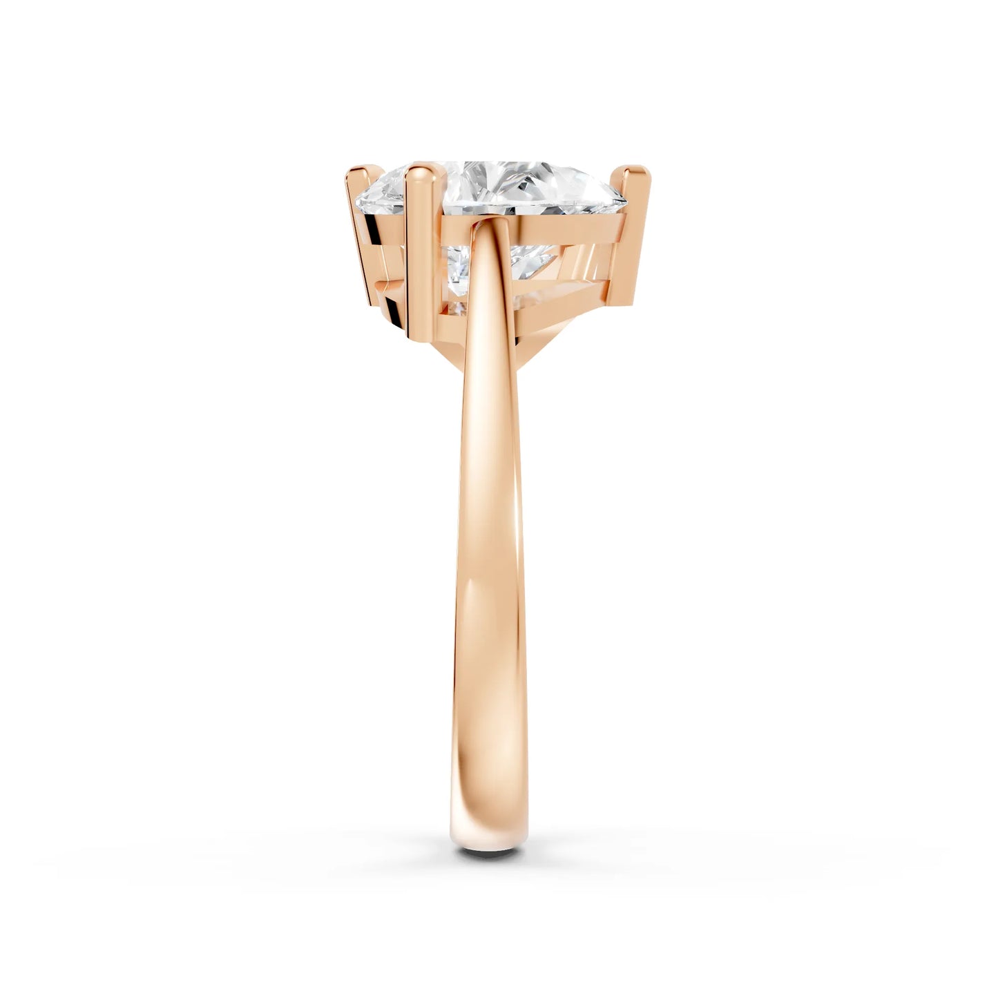 14K Gold Trillion and Pear Cut Diamond Toi et Moi Engagement Ring