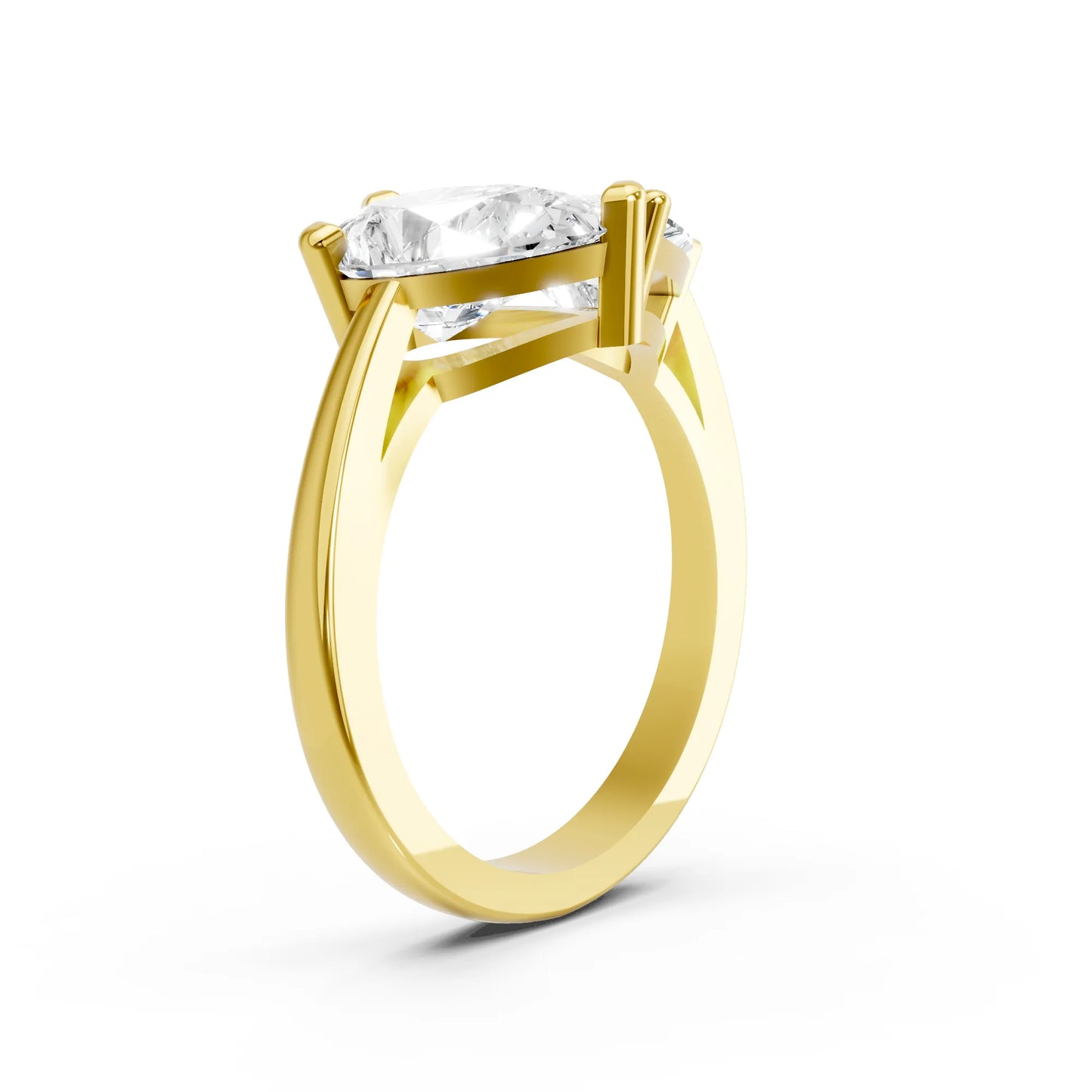 14K Gold Trillion and Pear Cut Diamond Toi et Moi Engagement Ring