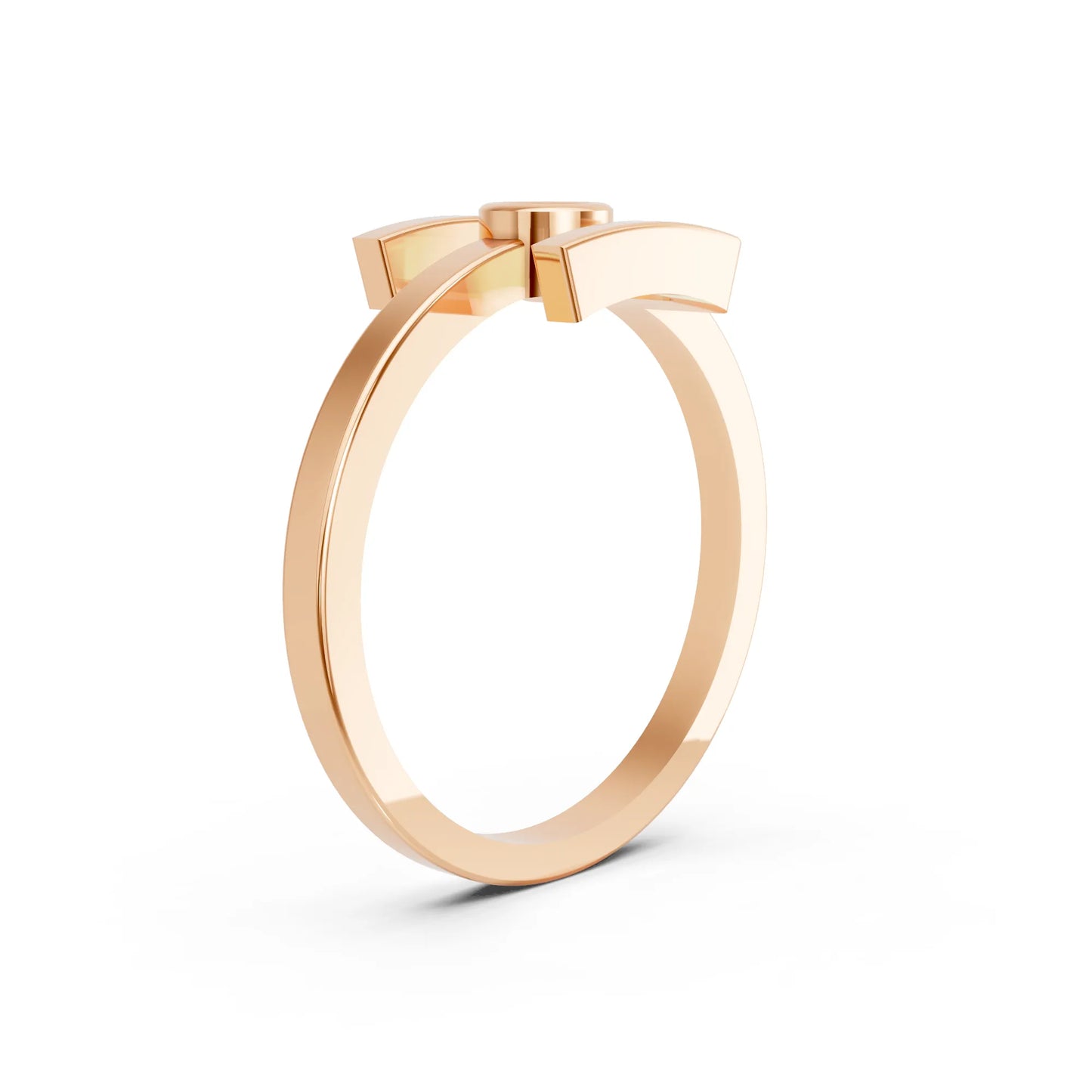14K Gold Round Cut Diamond Modern Bezel Engagement Ring