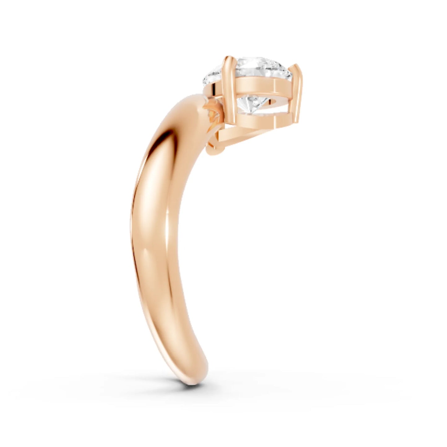 14K Gold Pear Cut Diamond Cloud Offset Engagement Ring