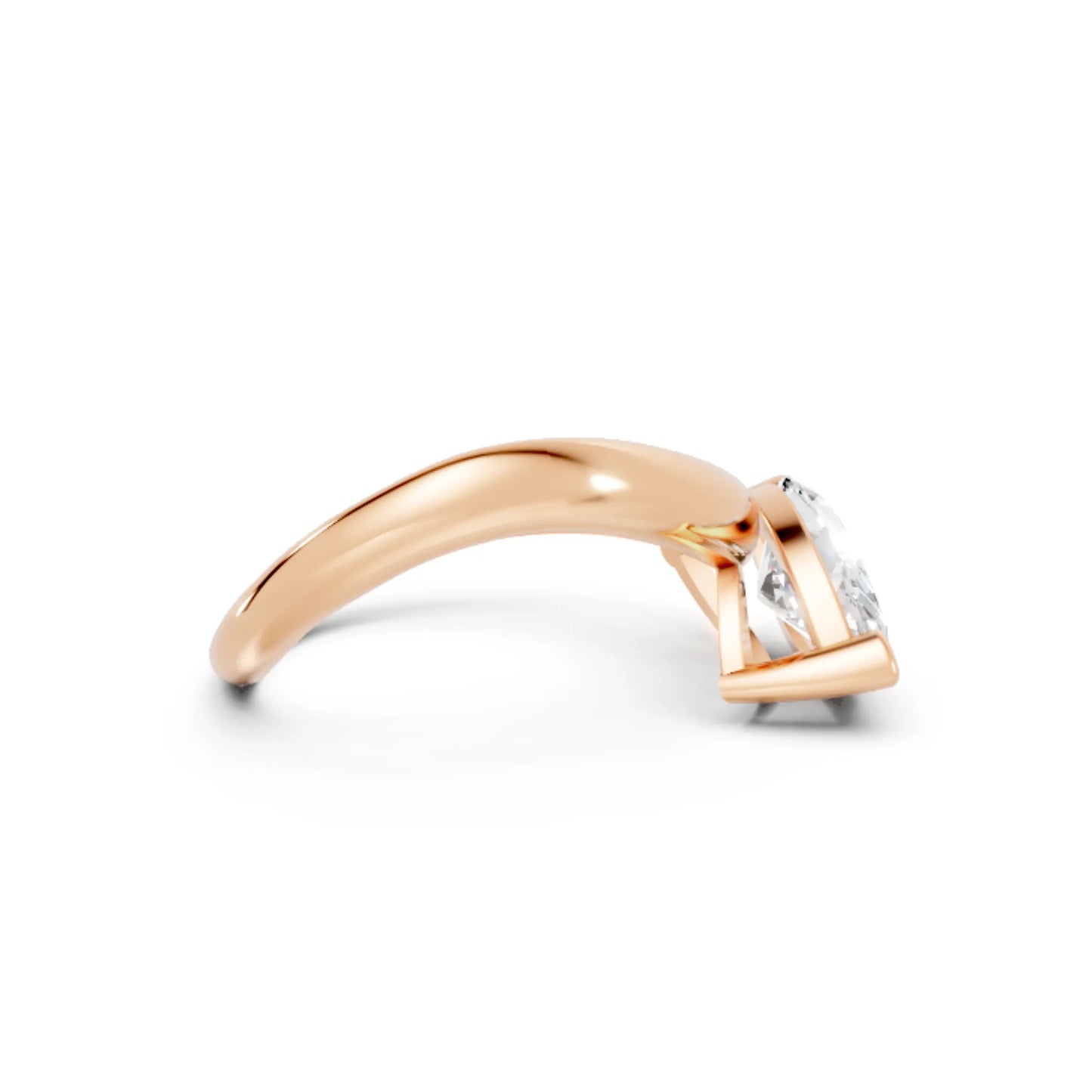 14K Gold Marquise Cut Diamond Cloud Offset Engagement Ring