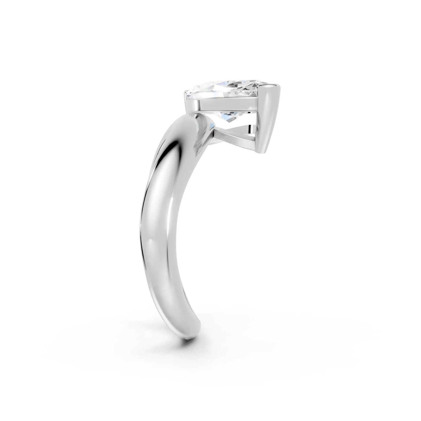 14K Gold Marquise Cut Diamond Cloud Offset Engagement Ring