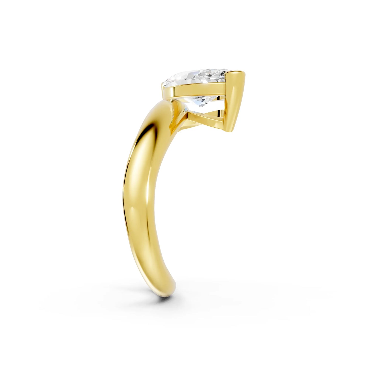 14K Gold Marquise Cut Diamond Cloud Offset Engagement Ring