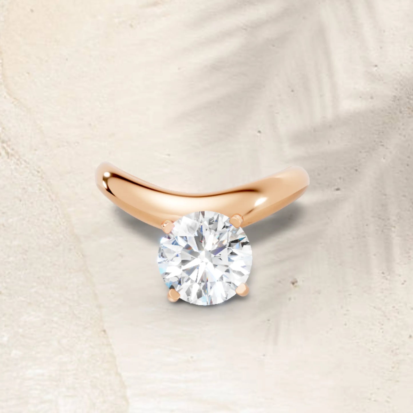 14K Gold Round Cut Diamond Cloud Offset Engagement Ring