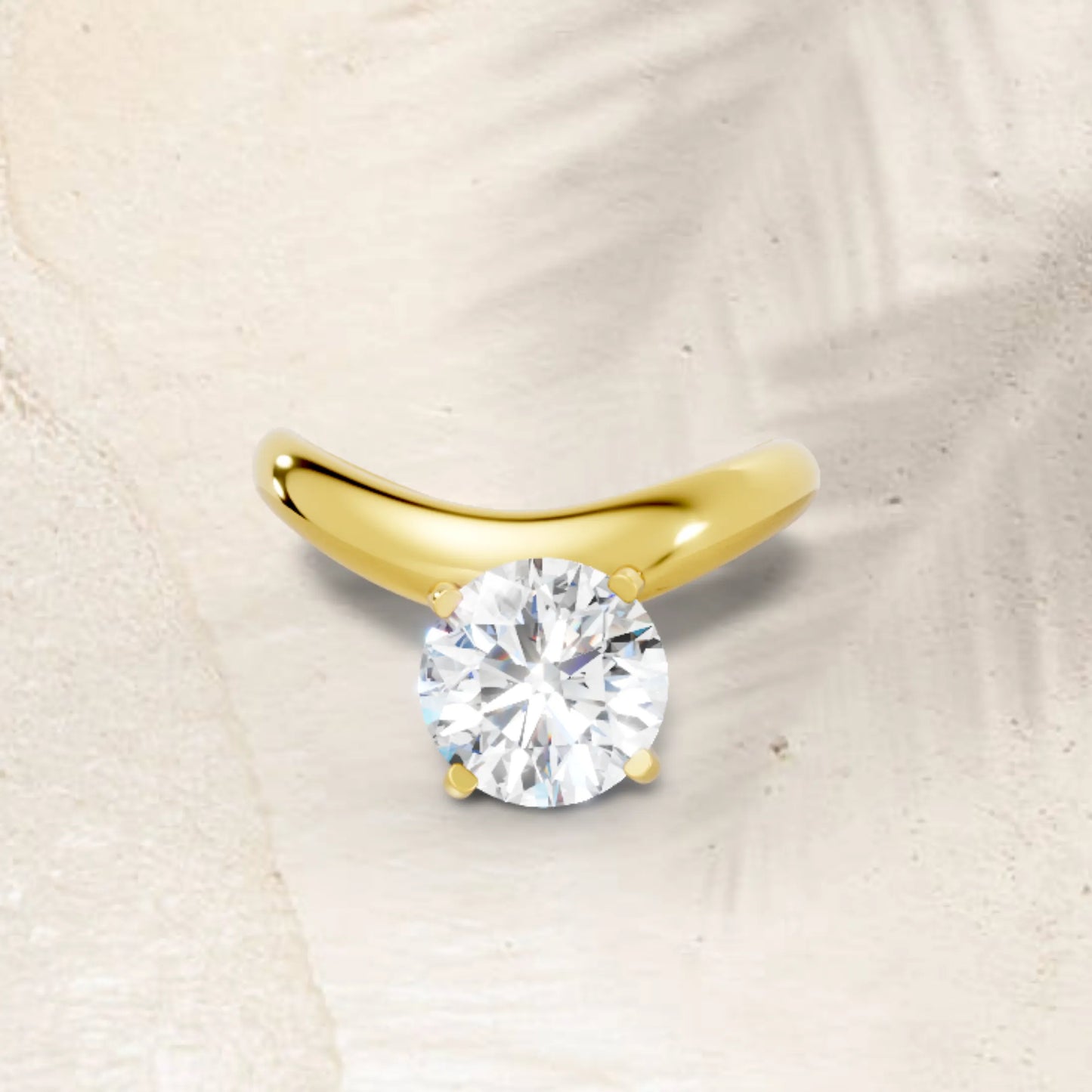 14K Gold Round Cut Diamond Cloud Offset Engagement Ring