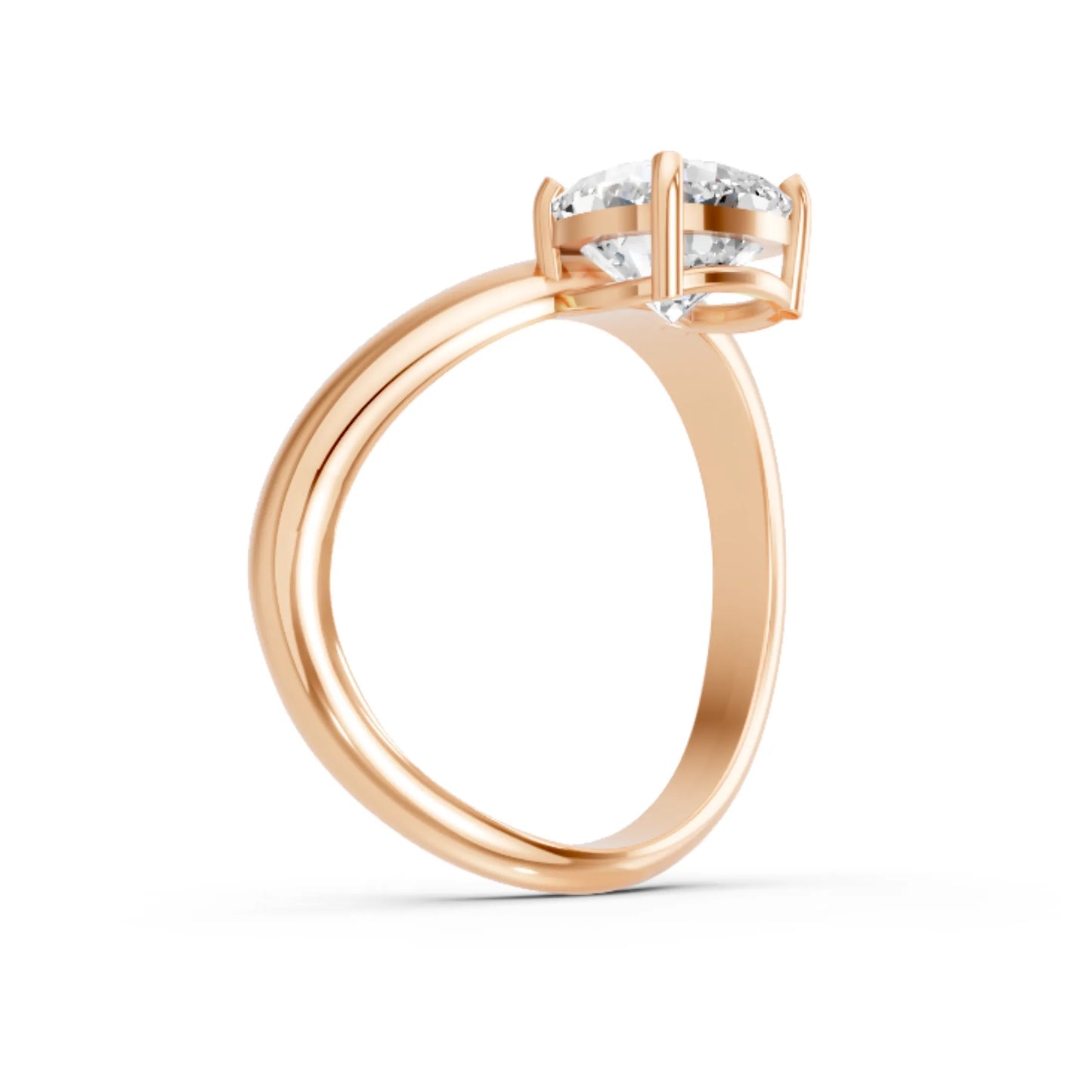 14K Gold Cushion Cut Diamond Cloud Offset Engagement Ring