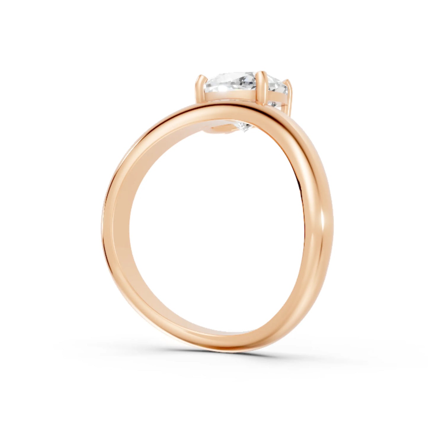 14K Gold Cushion Cut Diamond Cloud Offset Engagement Ring