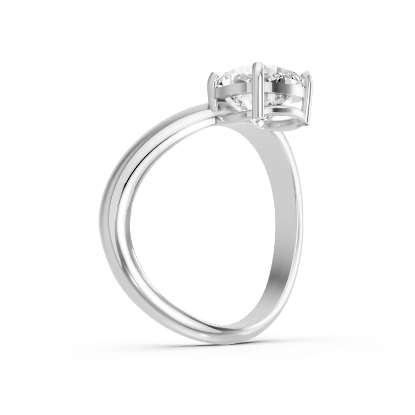14K Gold Cushion Cut Diamond Cloud Offset Engagement Ring