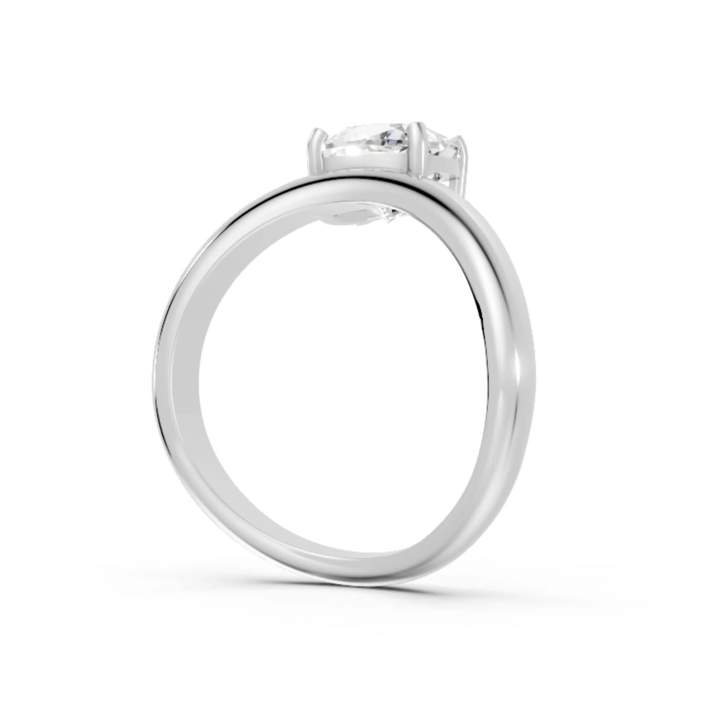 14K Gold Cushion Cut Diamond Cloud Offset Engagement Ring