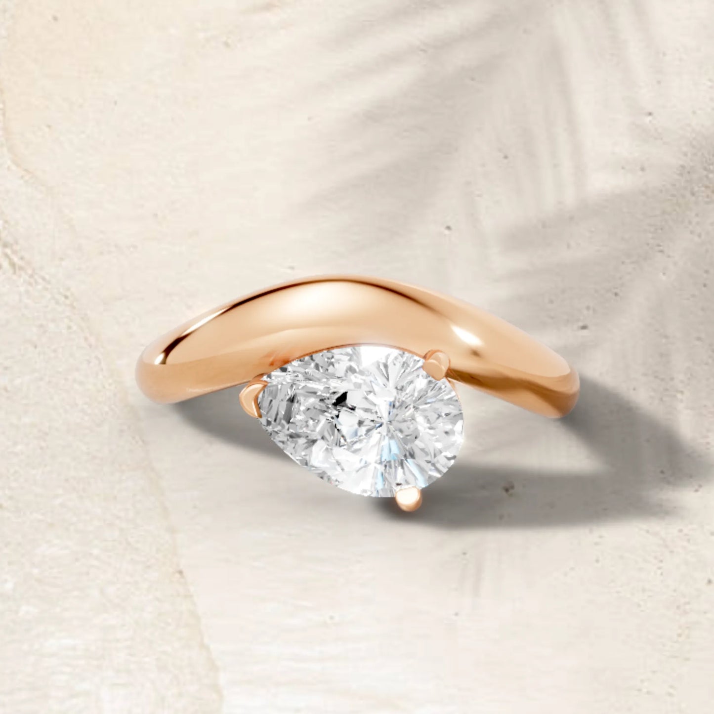 14K Gold Pear Cut Diamond Cloud Engagement Ring