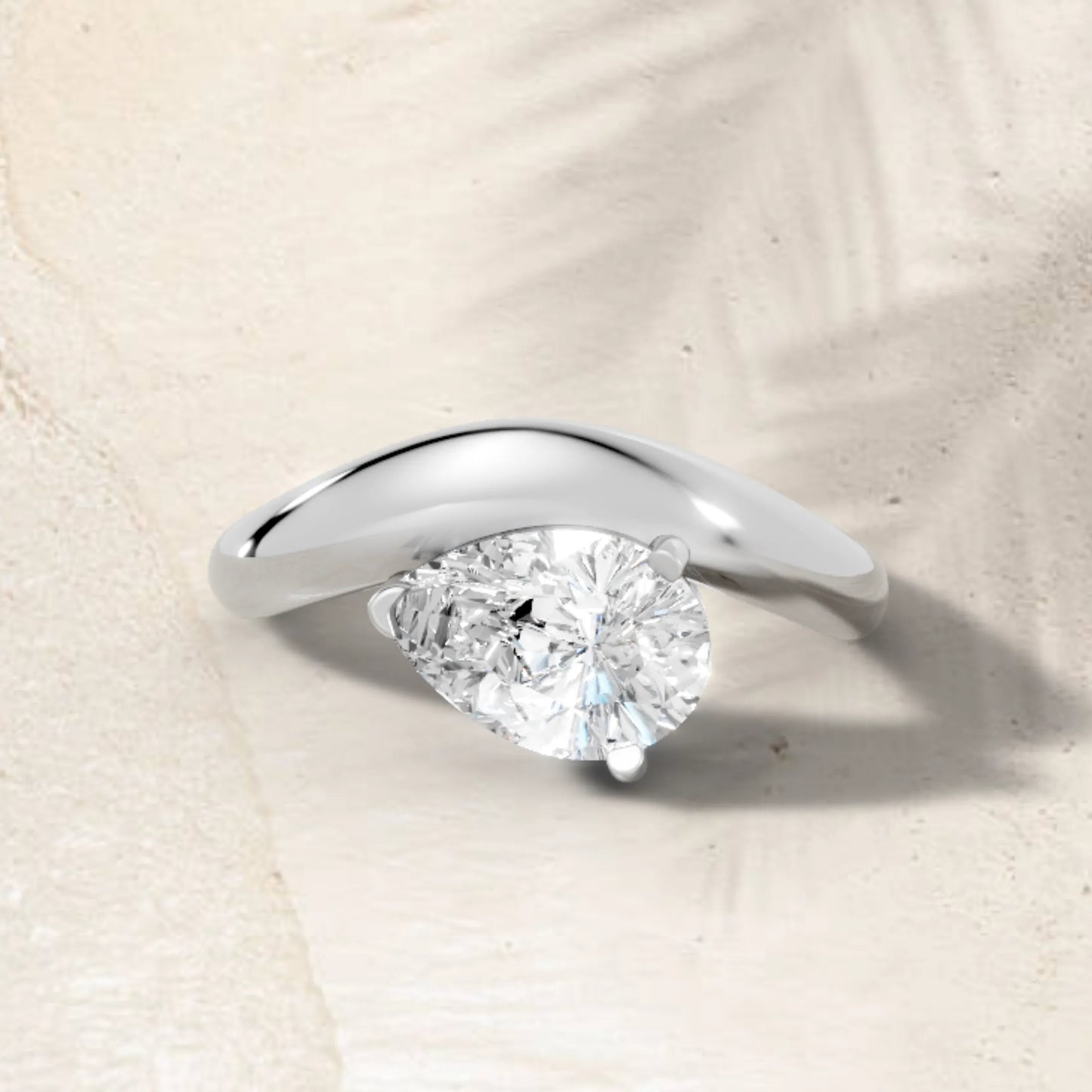 14K Gold Pear Cut Diamond Cloud Engagement Ring