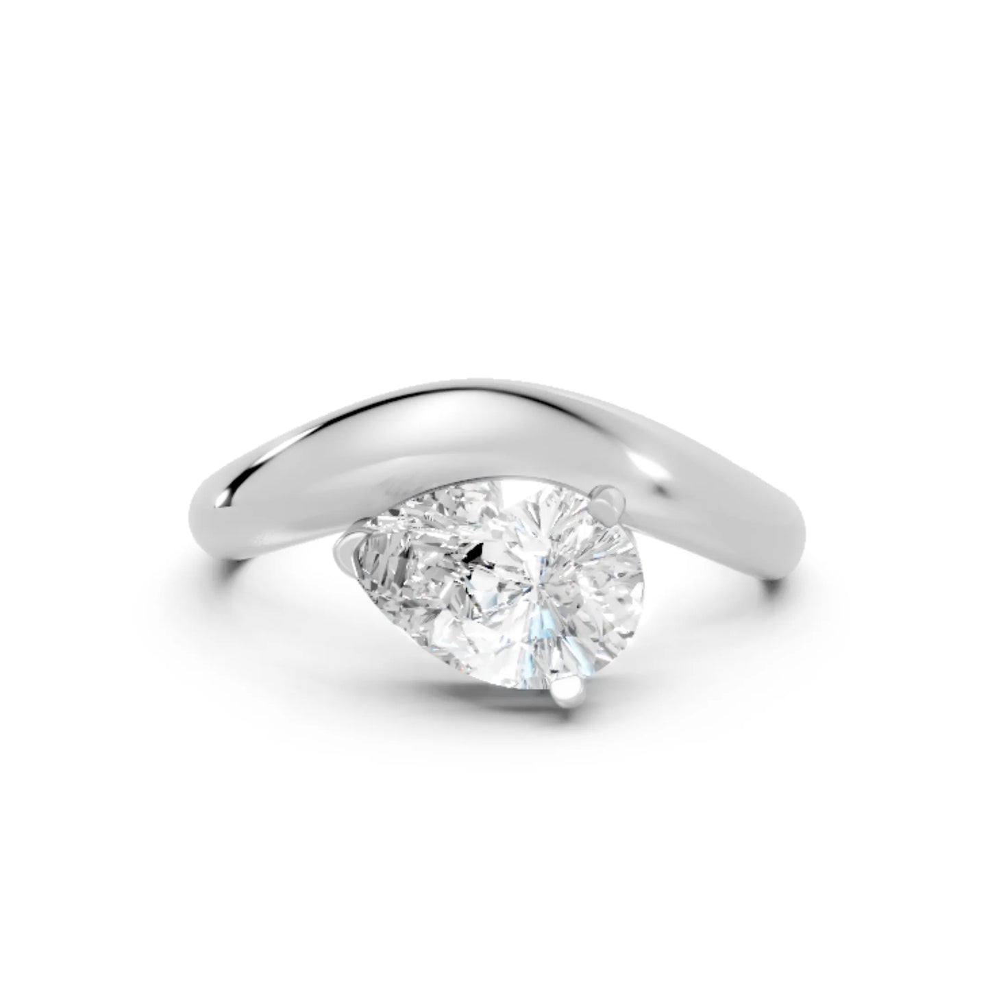14K Gold Pear Cut Diamond Cloud Engagement Ring