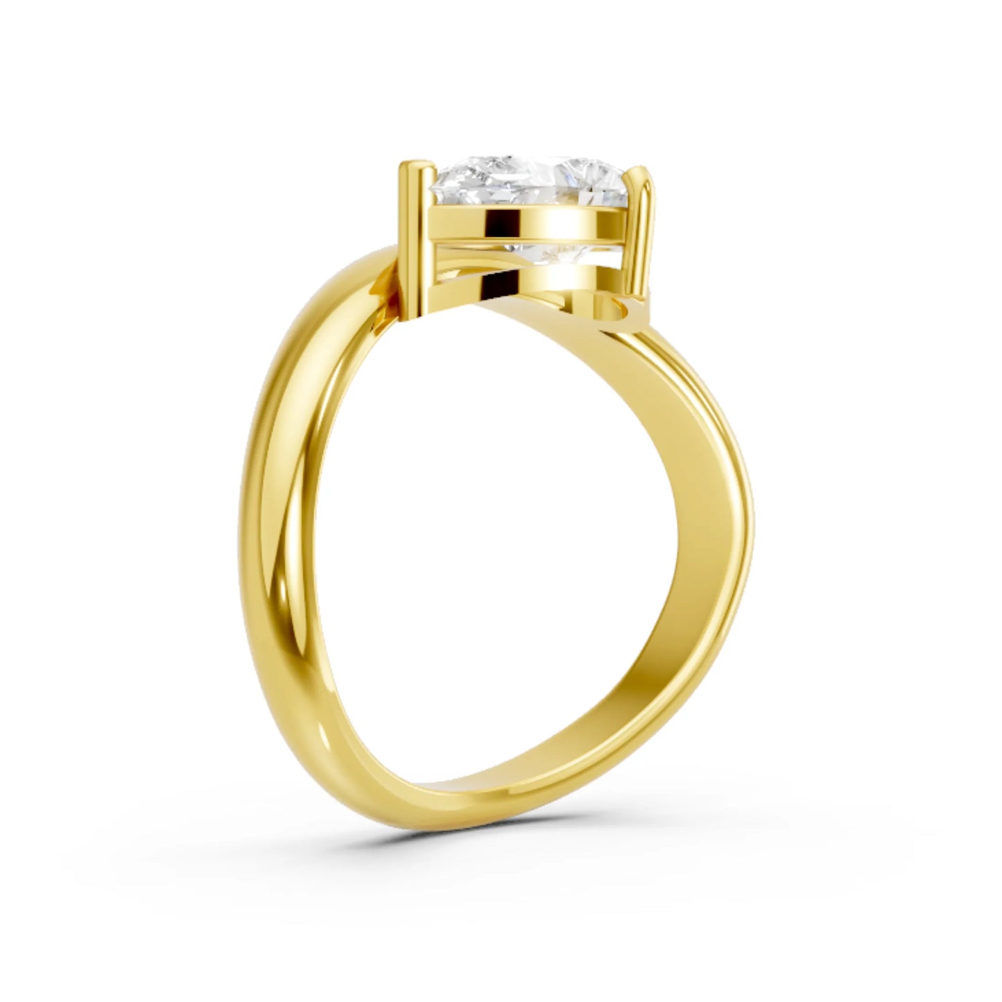 14K Gold Pear Cut Diamond Cloud Engagement Ring