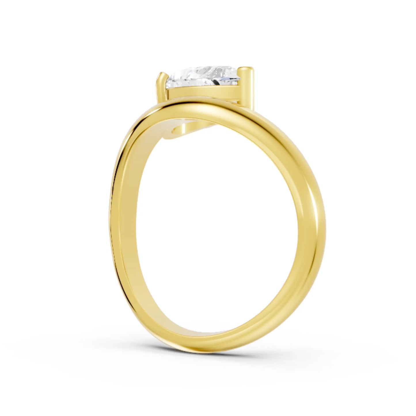 14K Gold Pear Cut Diamond Cloud Engagement Ring