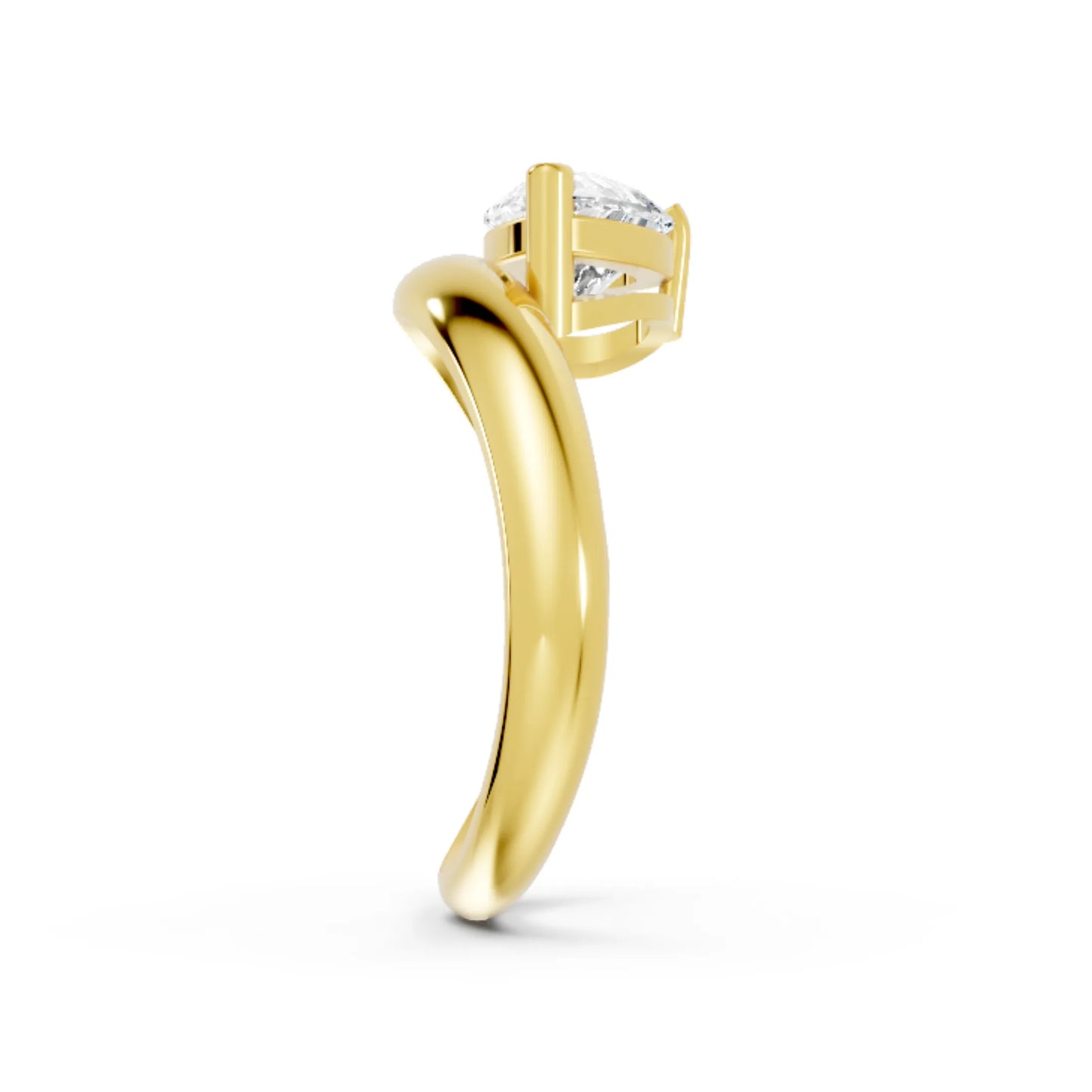 14K Gold Pear Cut Diamond Cloud Engagement Ring