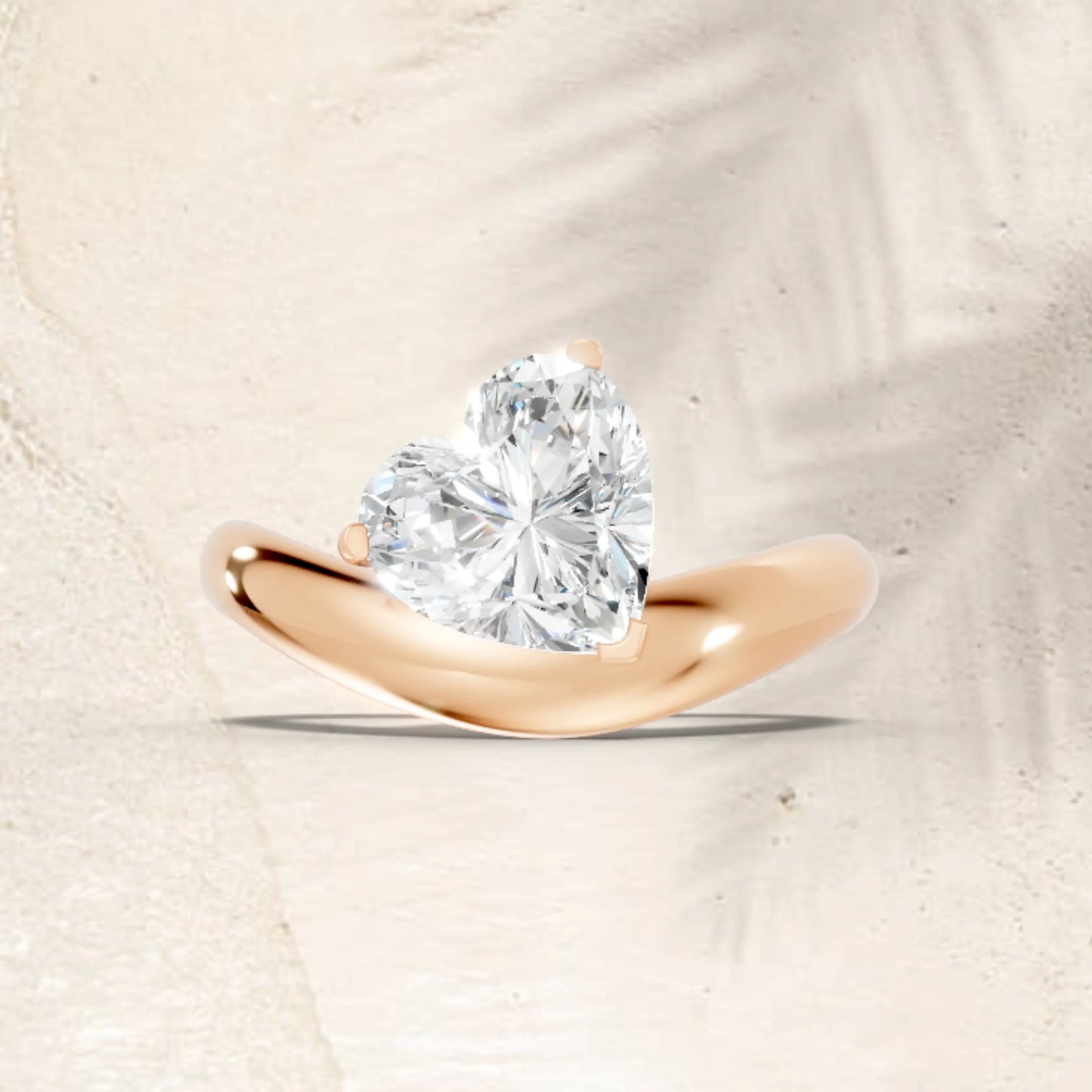 14K Gold Heart Cut Diamond Cloud Engagement Ring