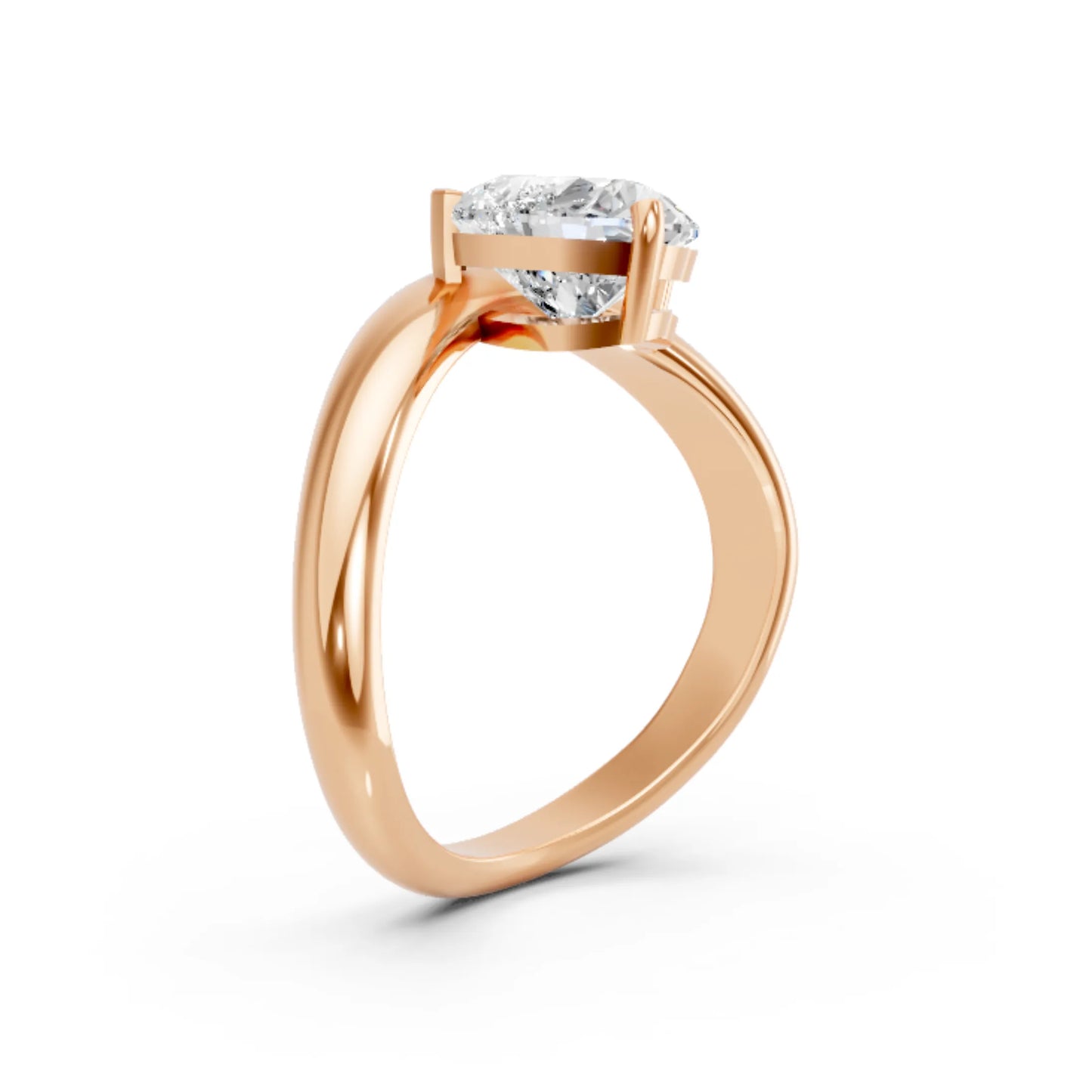 14K Gold Heart Cut Diamond Cloud Engagement Ring