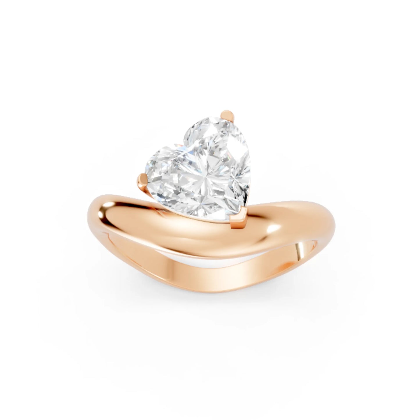 14K Gold Heart Cut Diamond Cloud Engagement Ring
