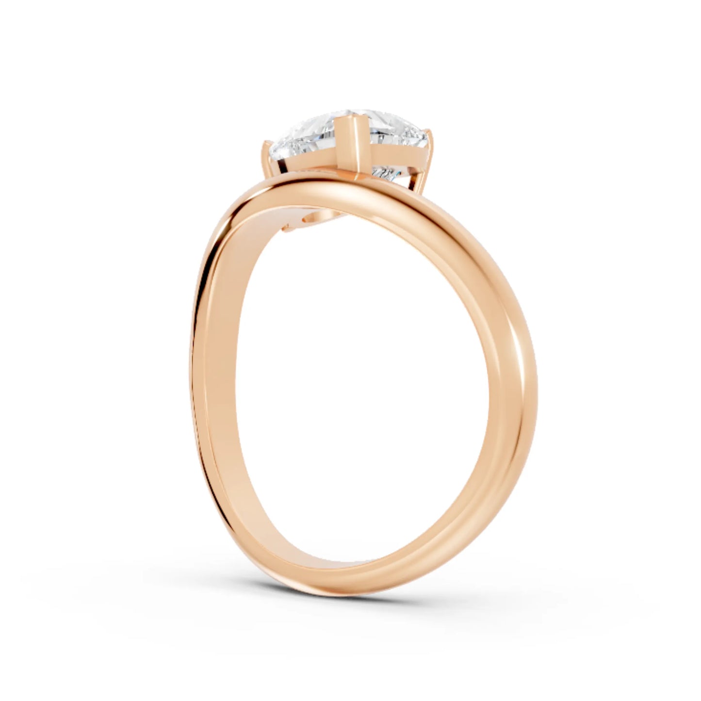 14K Gold Heart Cut Diamond Cloud Engagement Ring