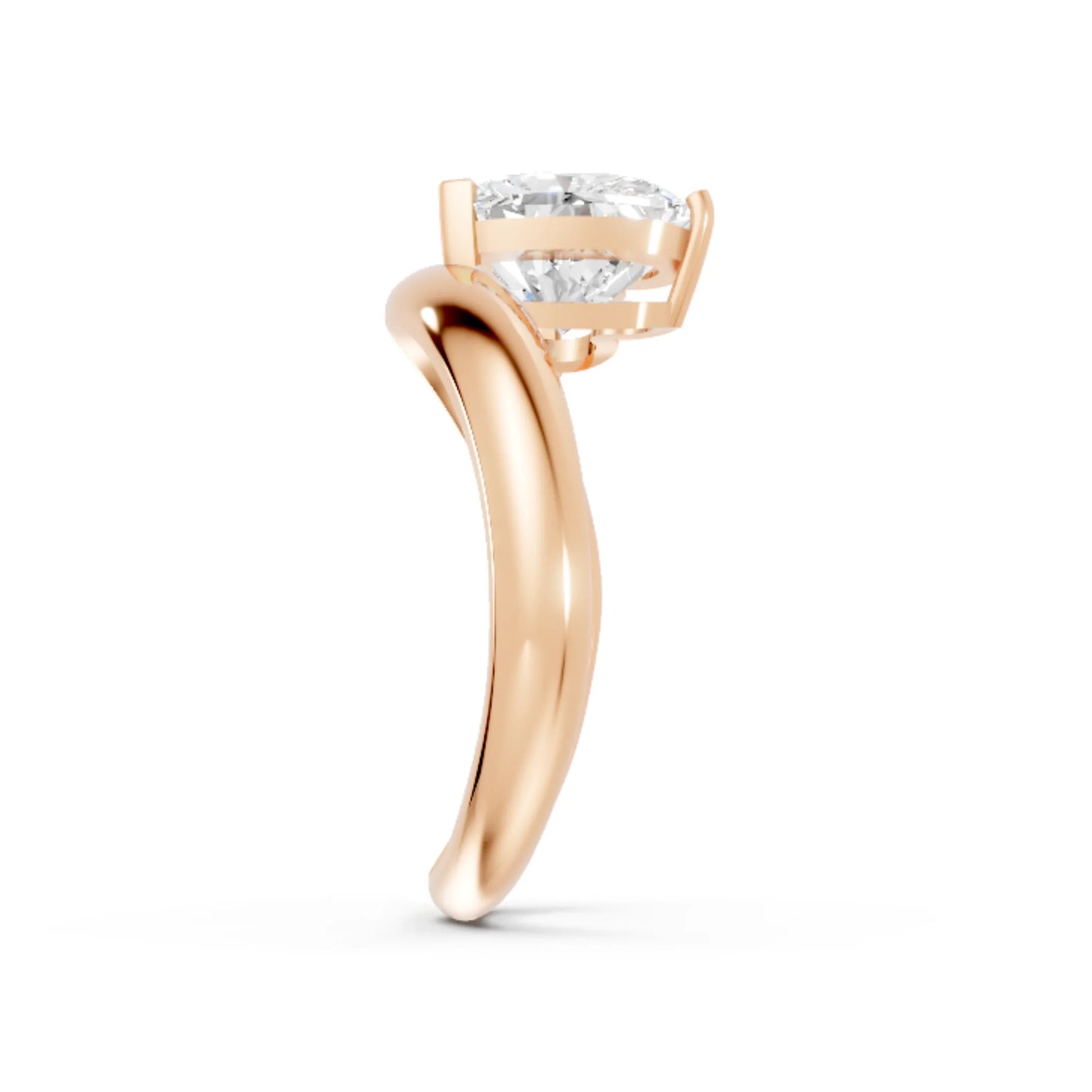 14K Gold Heart Cut Diamond Cloud Engagement Ring