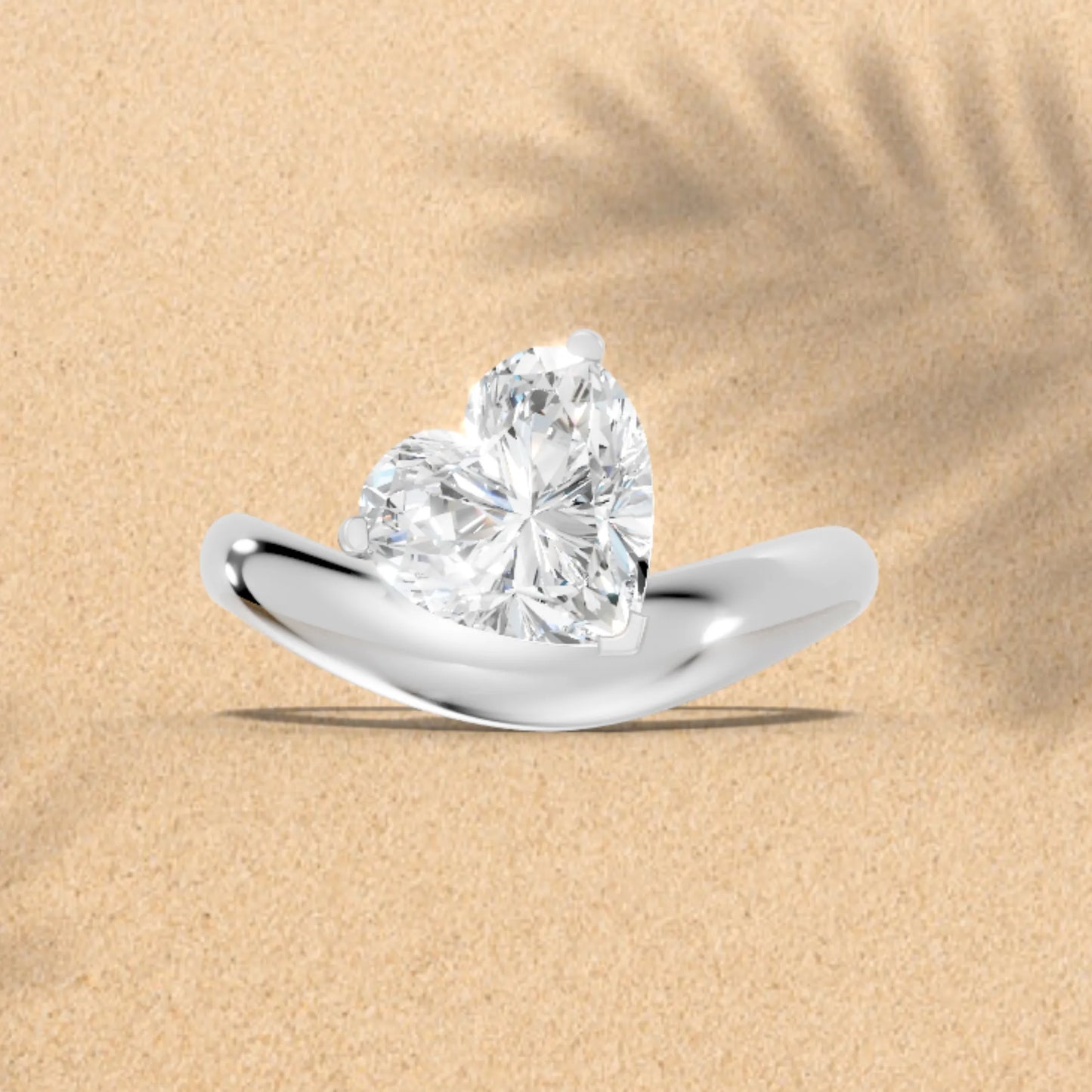 14K Gold Heart Cut Diamond Cloud Engagement Ring